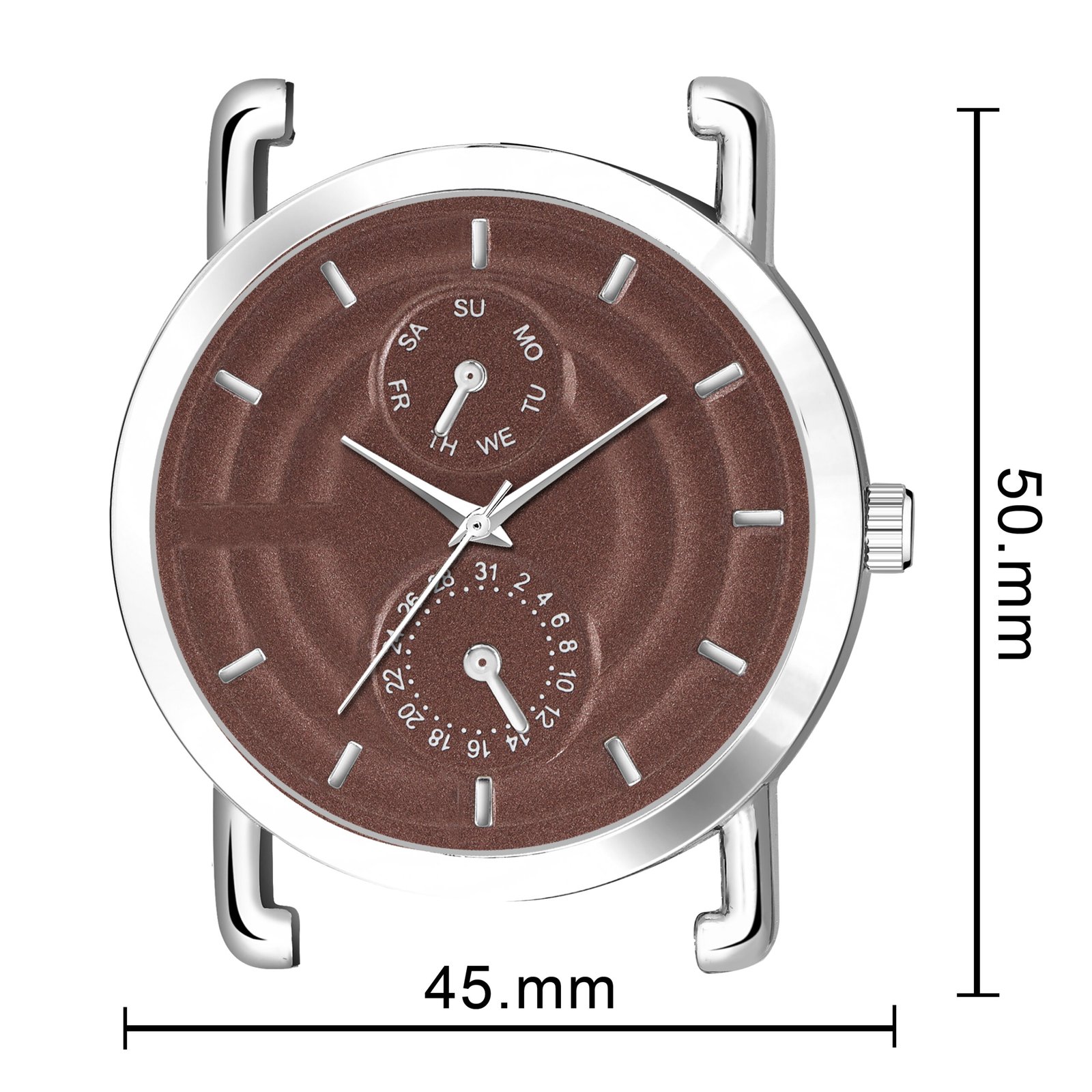 Brown 3D Embossed Stainless Steel Analog Watch For Men LR123