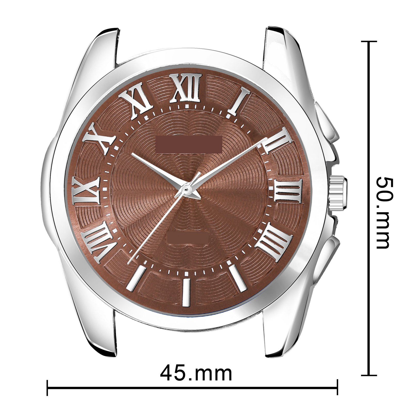 Brown 3D Roman Stainless Steel Analog Watch For Men LR127