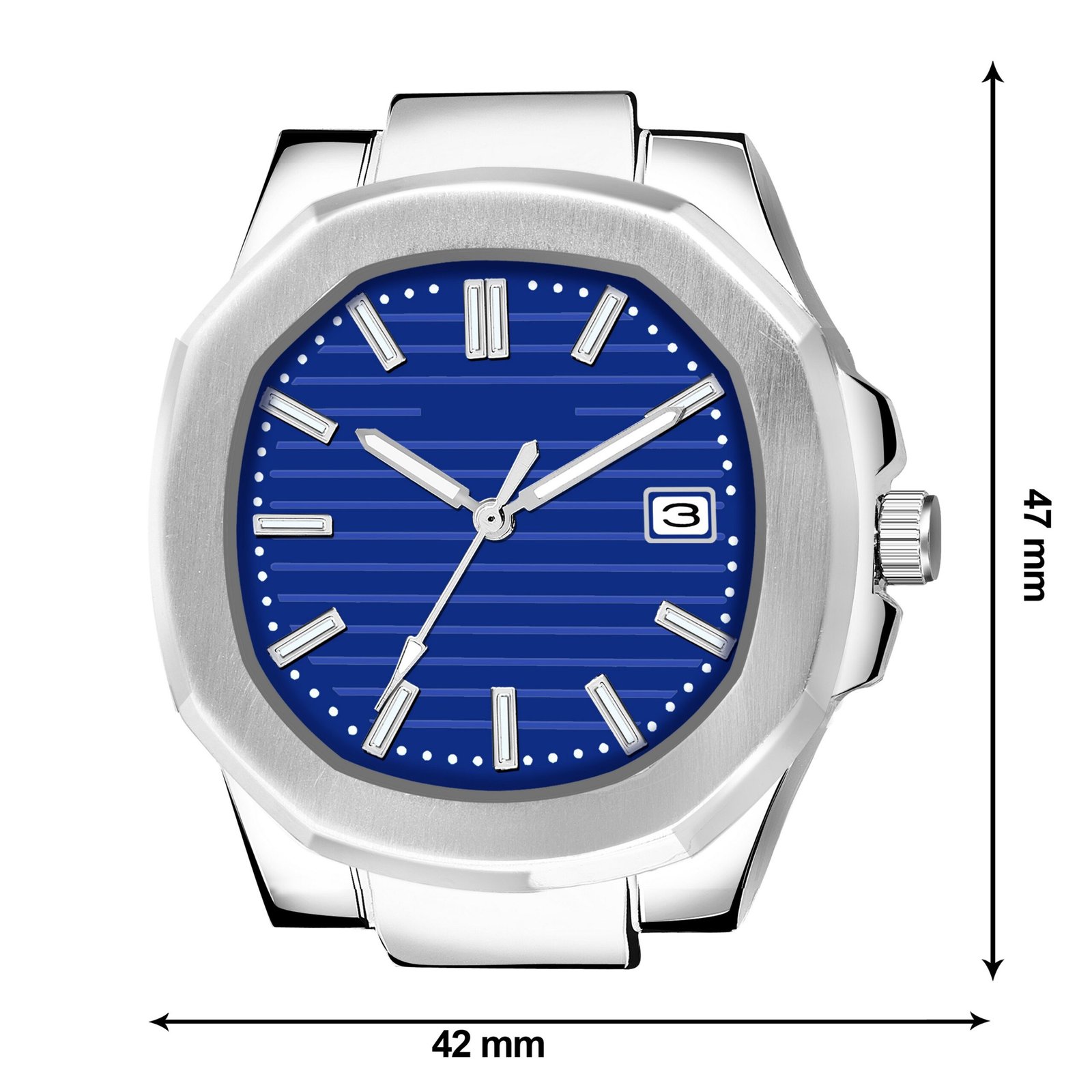 Blue Dial Date Function Analog Watch For Men LR145