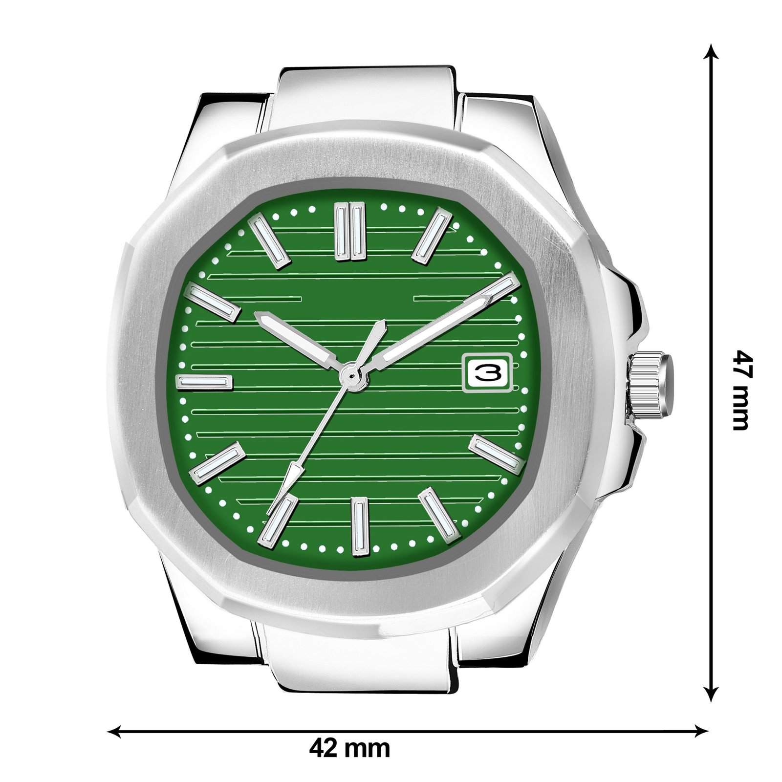 Green Dial Date Function Analog Watch For Men LR146