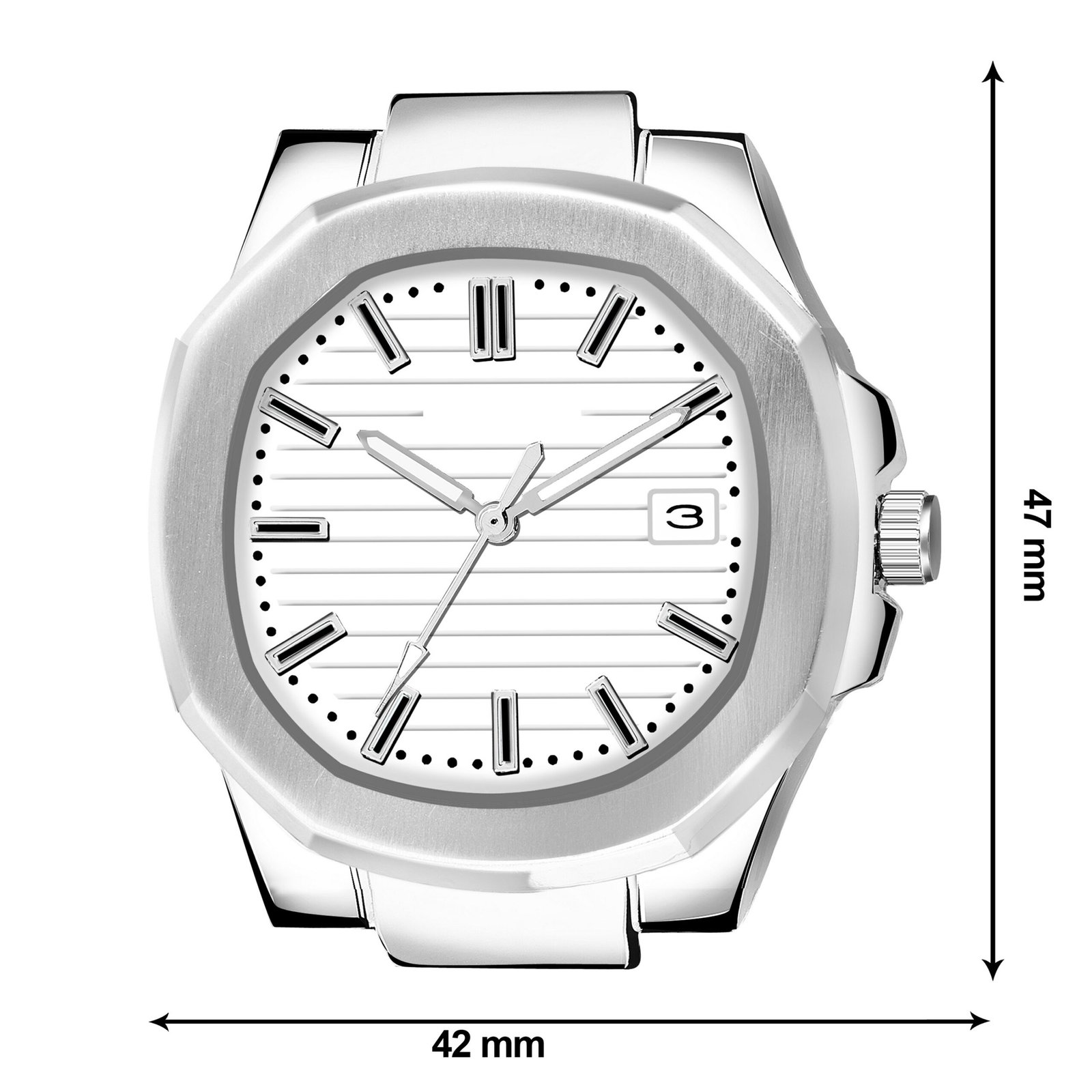 White Dial Date Function Analog Watch For Men LR147