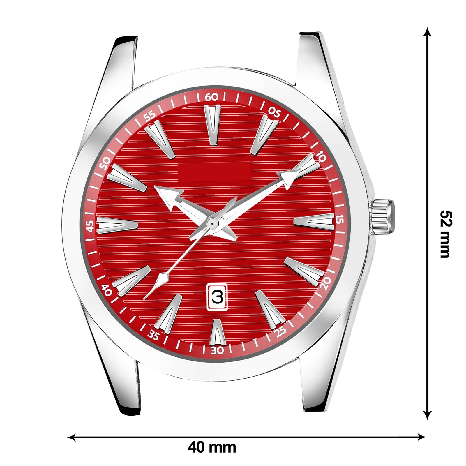 Red Dial Date Function Analog Watch For Men LR151