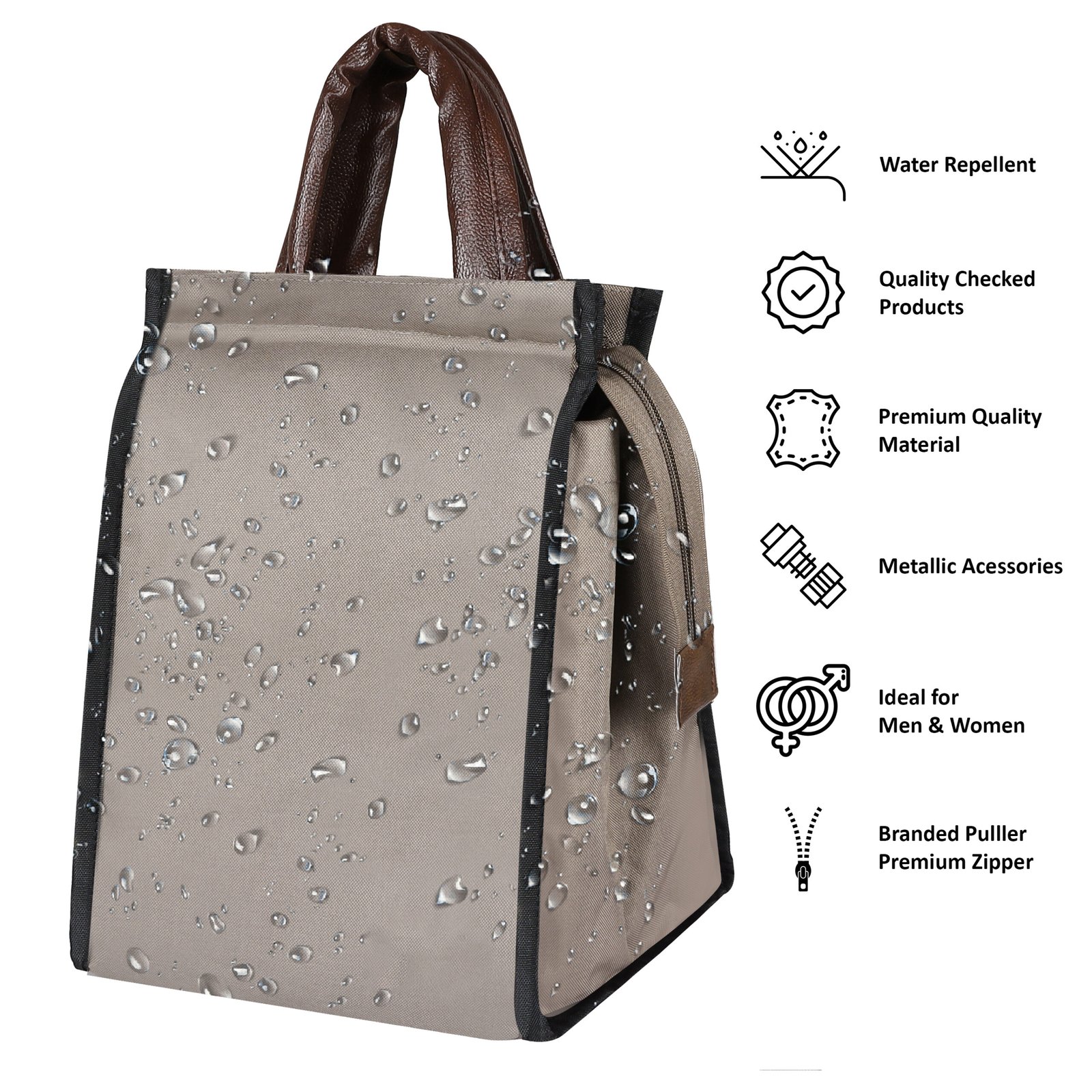 Mink Grey PVC Coated Matty Insulated Tiffin Bag TB12