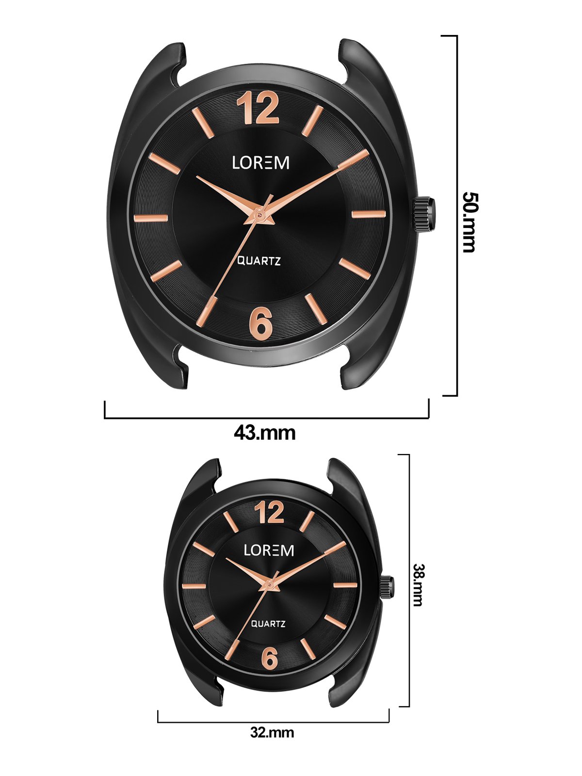Black Stylish Dial Analog Watch For Lovely Couple LR75-LR322