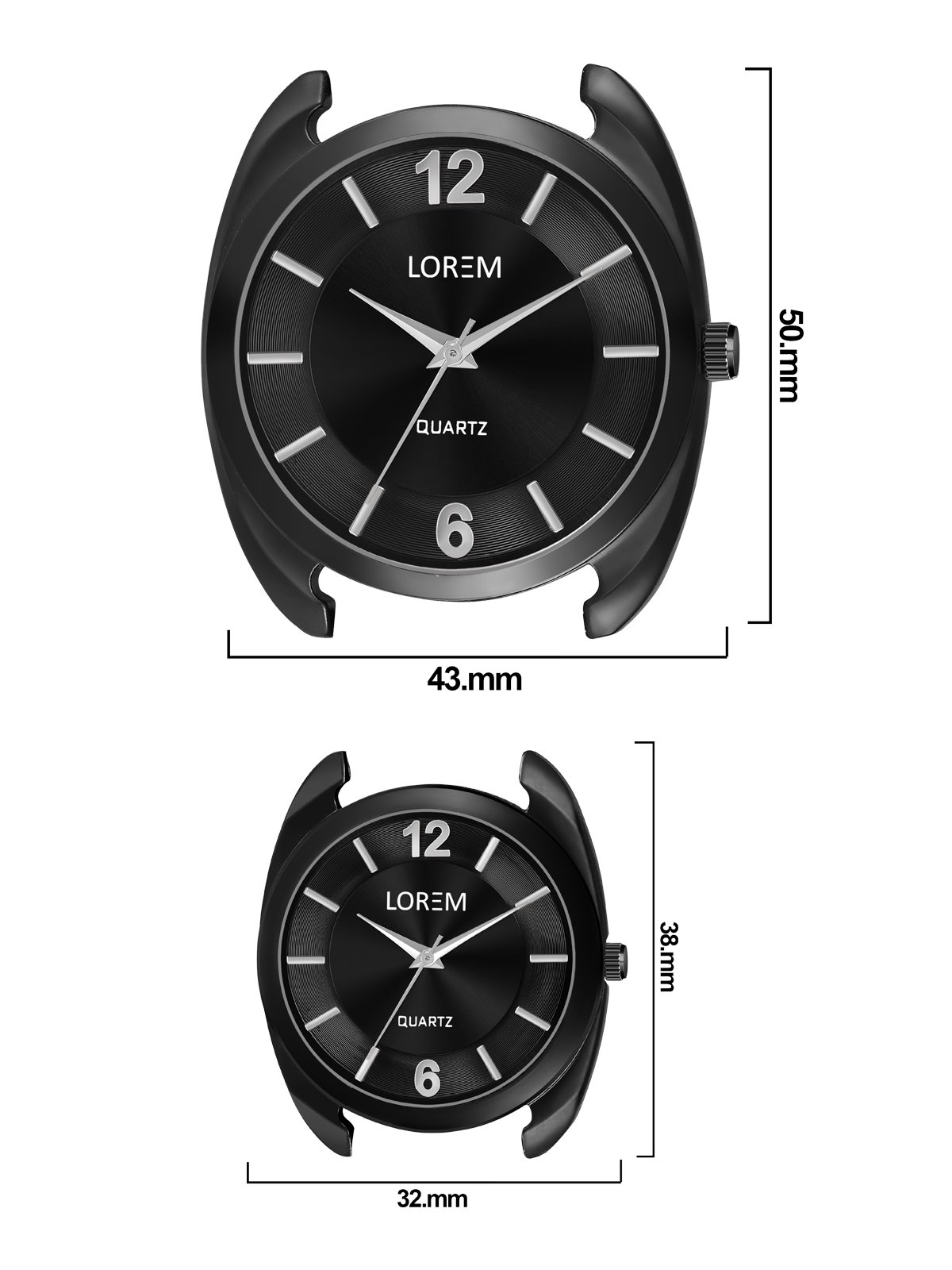 Black Stylish Dial Analog Watch For Lovely Couple LR76-LR323