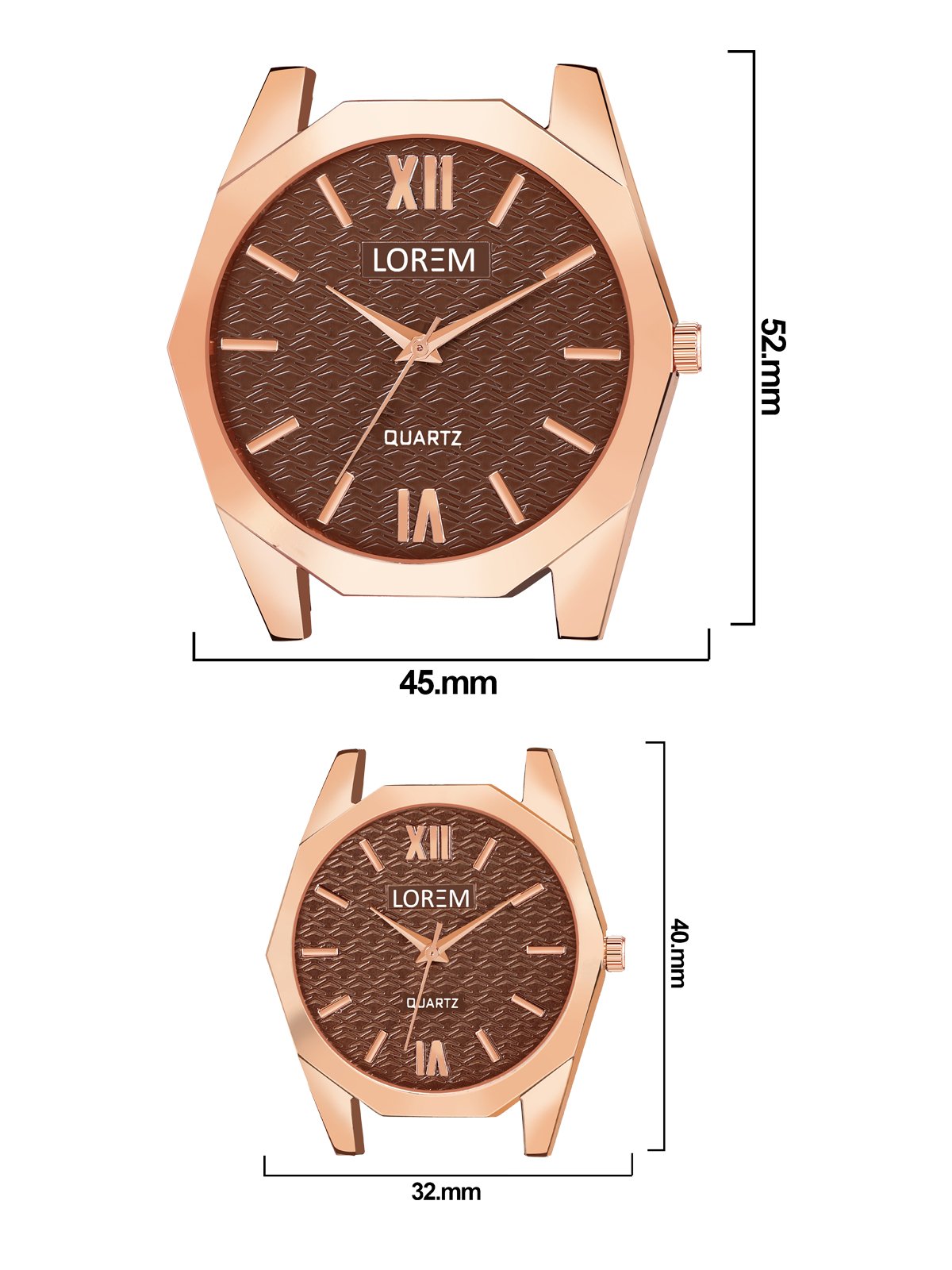 Brown 3d embossed Dial Analog Watch For Lovely Couple LR83-LR330