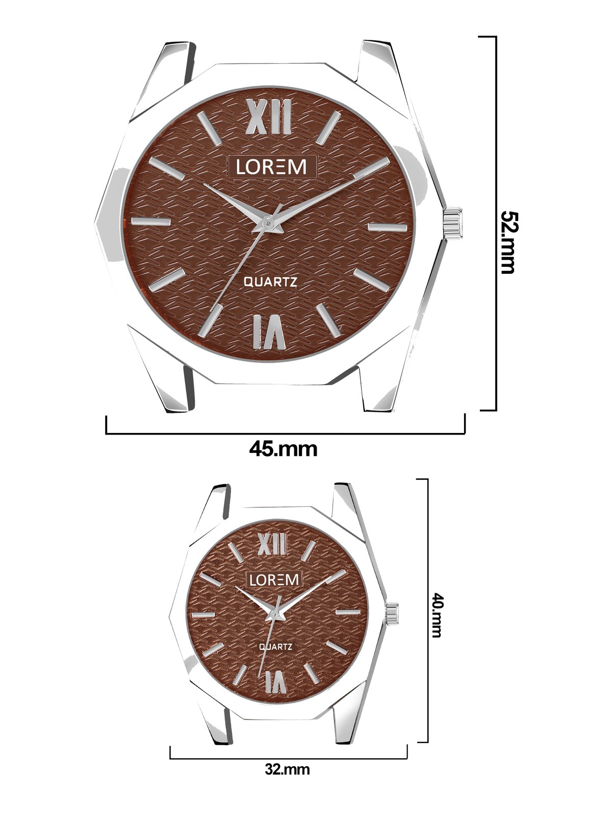 Brown 3d embossed Dial Analog Watch For Lovely Couple LR85-LR332
