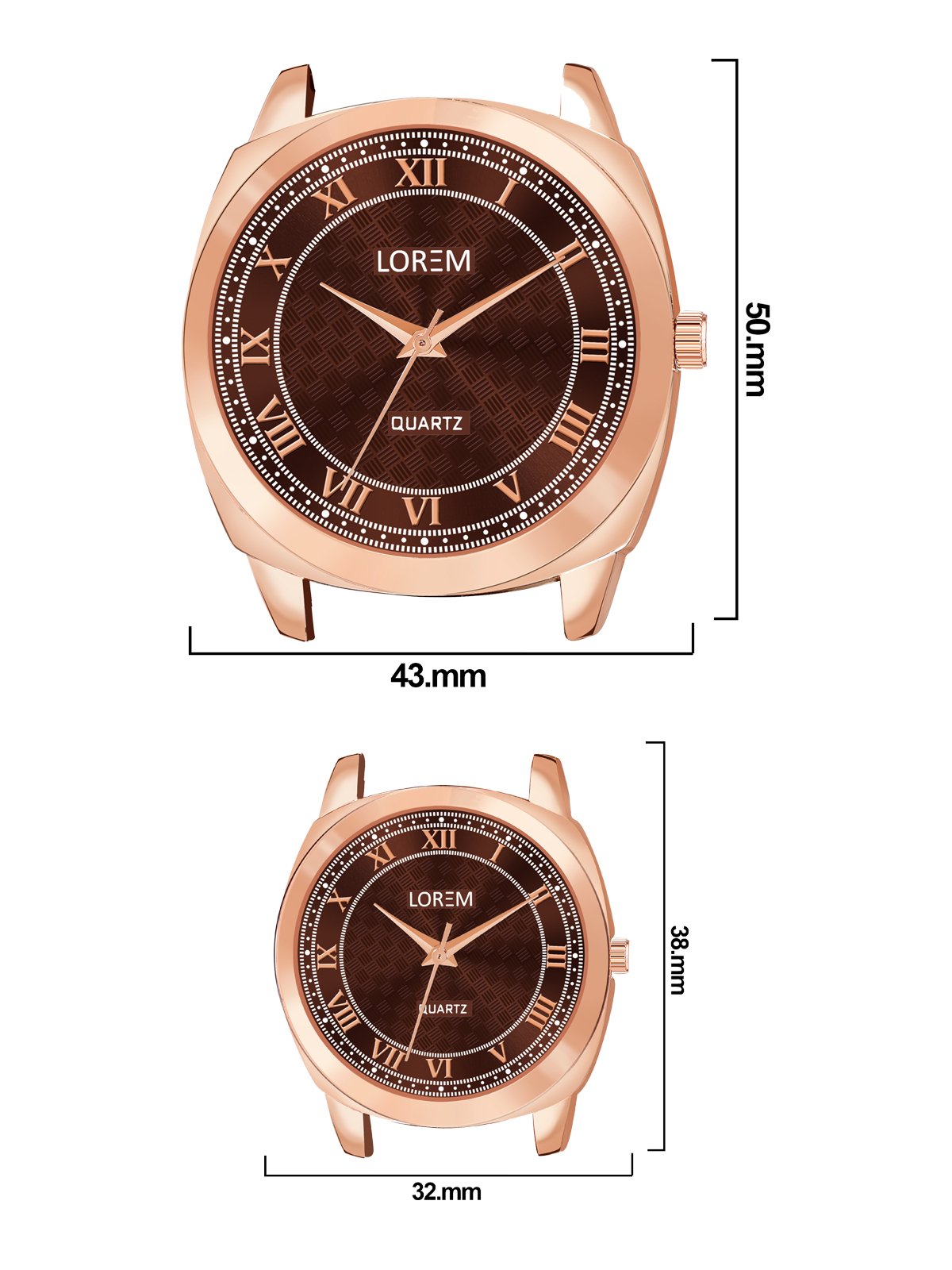 Brown Cubic Designer Printed Dial Analog Watch For Lovely Couple LR89-LR336