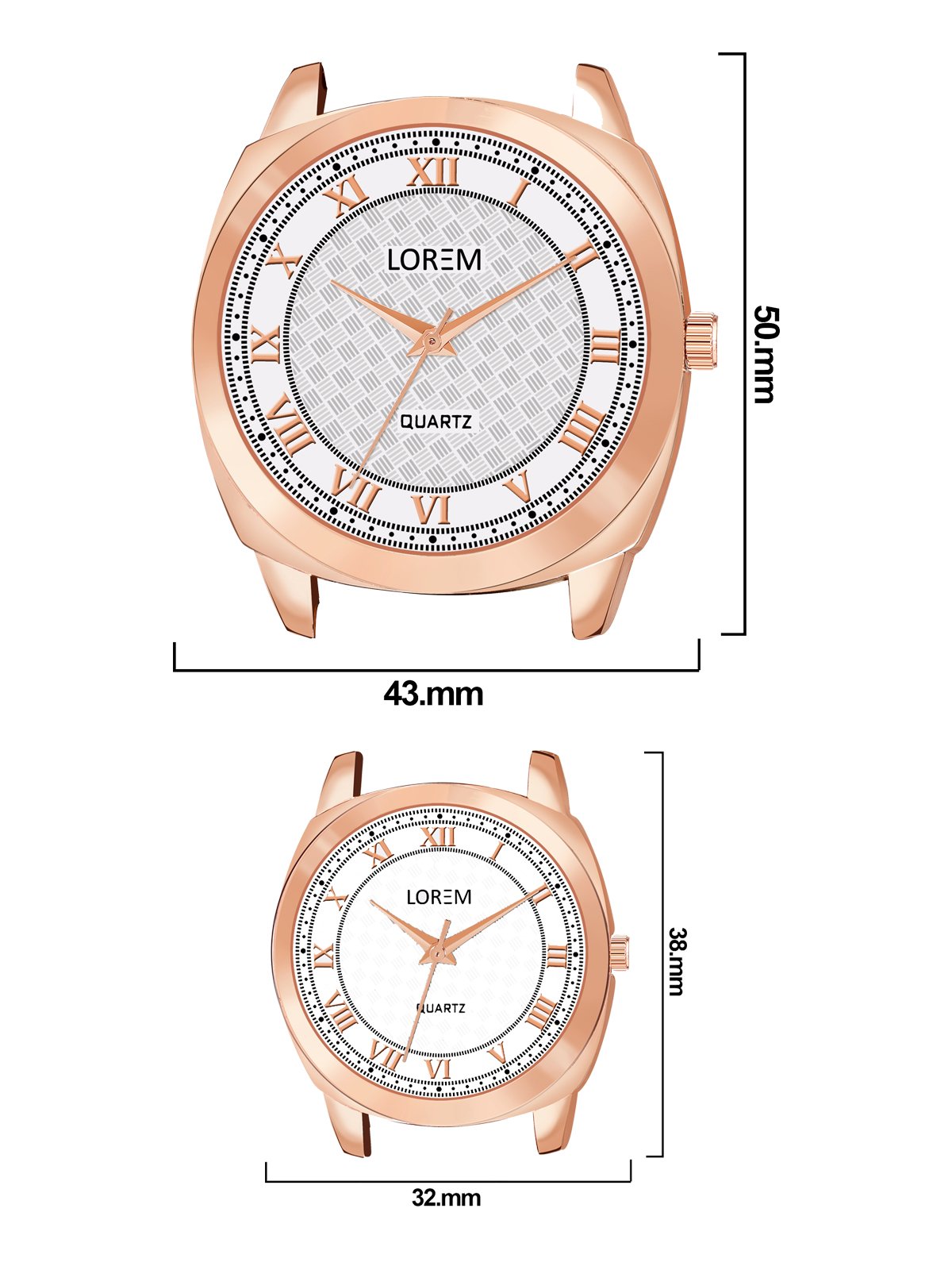 White Cubic Designer Printed Dial Analog Watch For Lovely Couple LR90-LR337