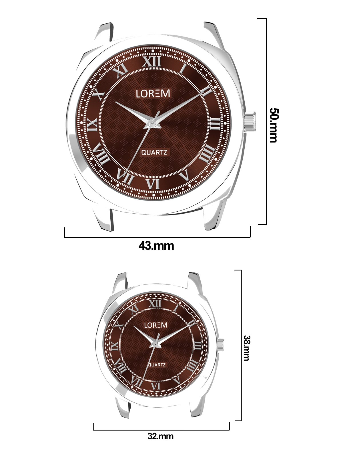 Brown Cubic Designer Printed Dial Analog Watch For Lovely Couple LR91-LR338