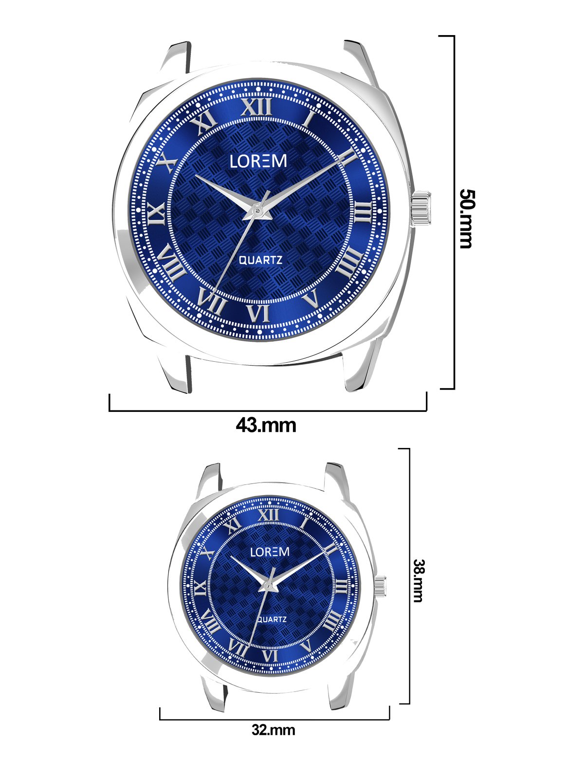 Blue Cubic Designer Printed Dial Analog Watch For Lovely Couple LR92-LR339