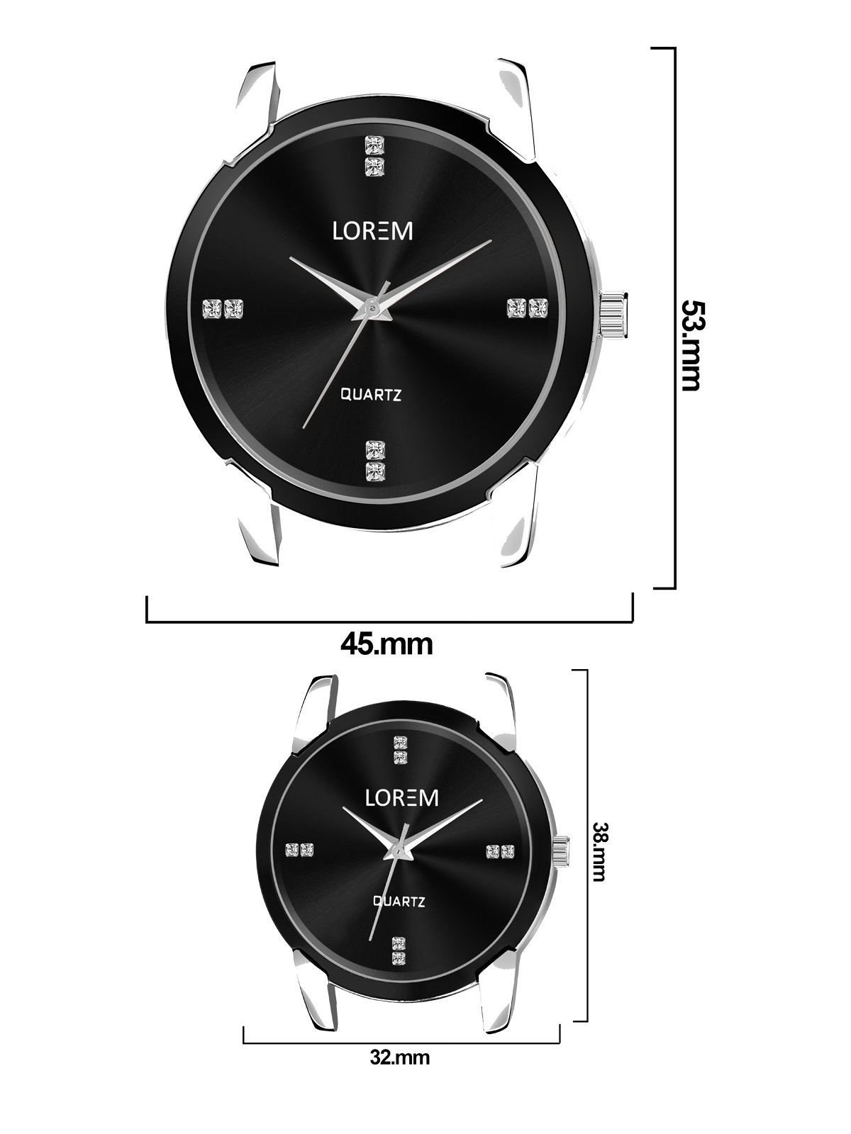 Black Stylish Dial Analog Watch For  Lovely Couple LR96-LR343