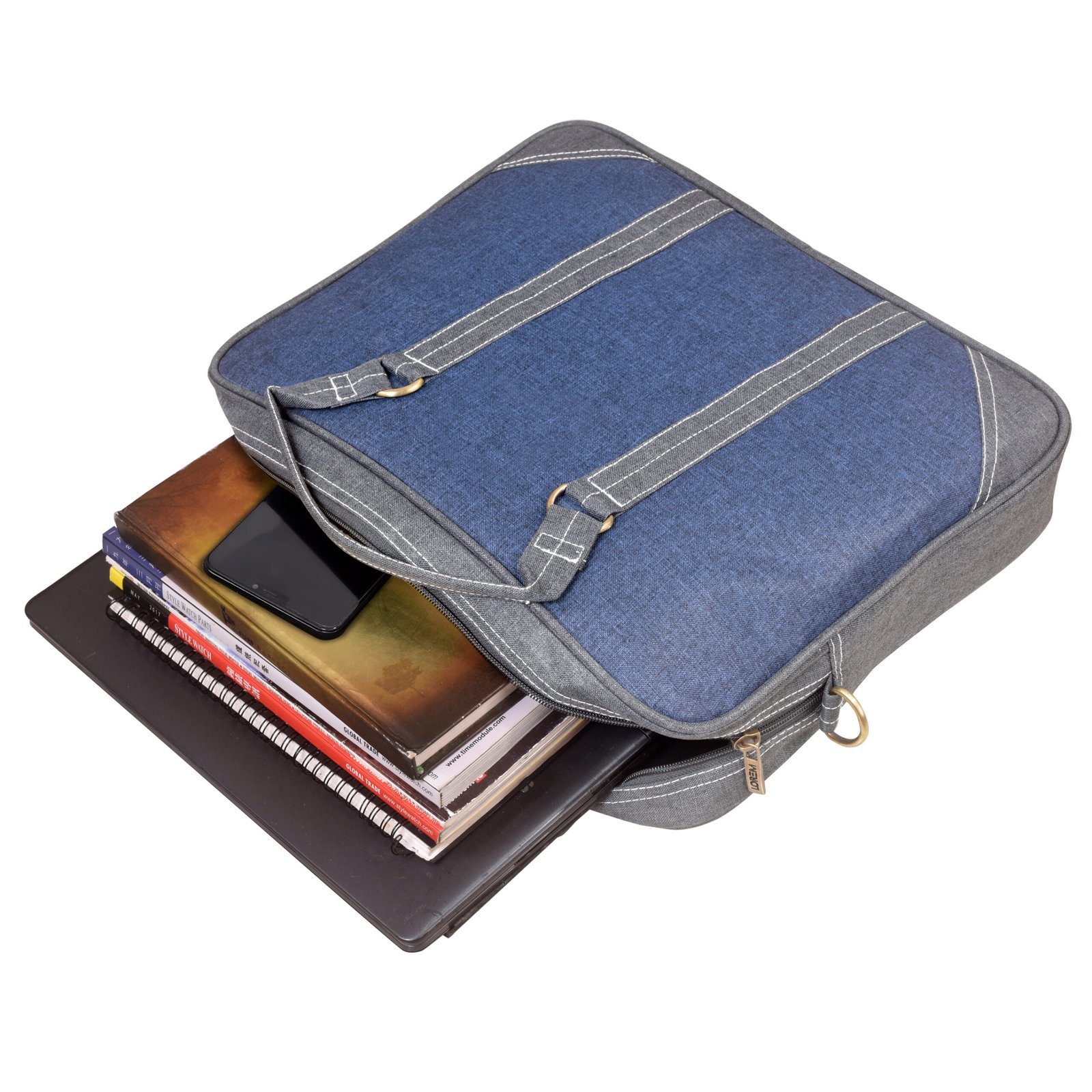 Blue & Grey Color Linen 10L Messenger Bag BG45