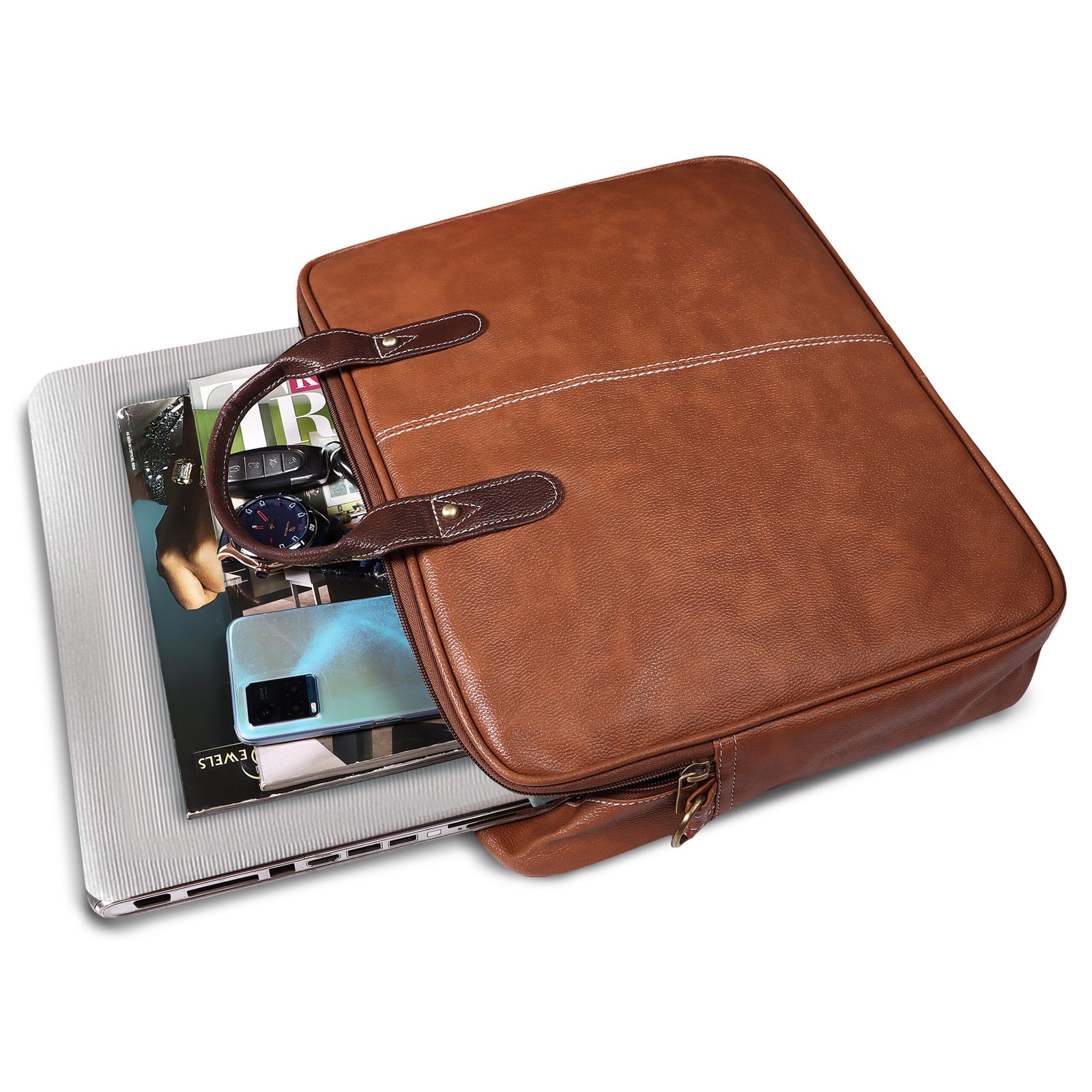 Tan Color faux leather 10L Messenger Bag BG69