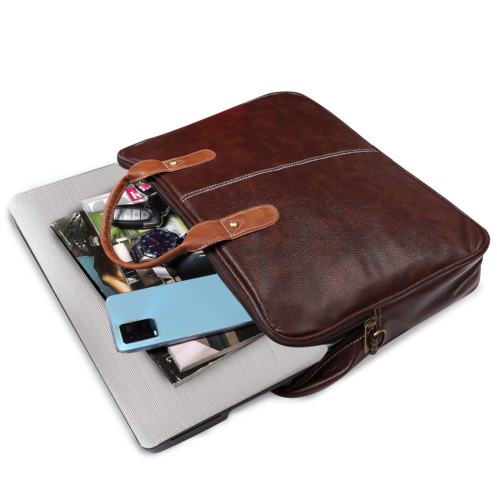 Brown Color faux leather 10L Messenger Bag BG70