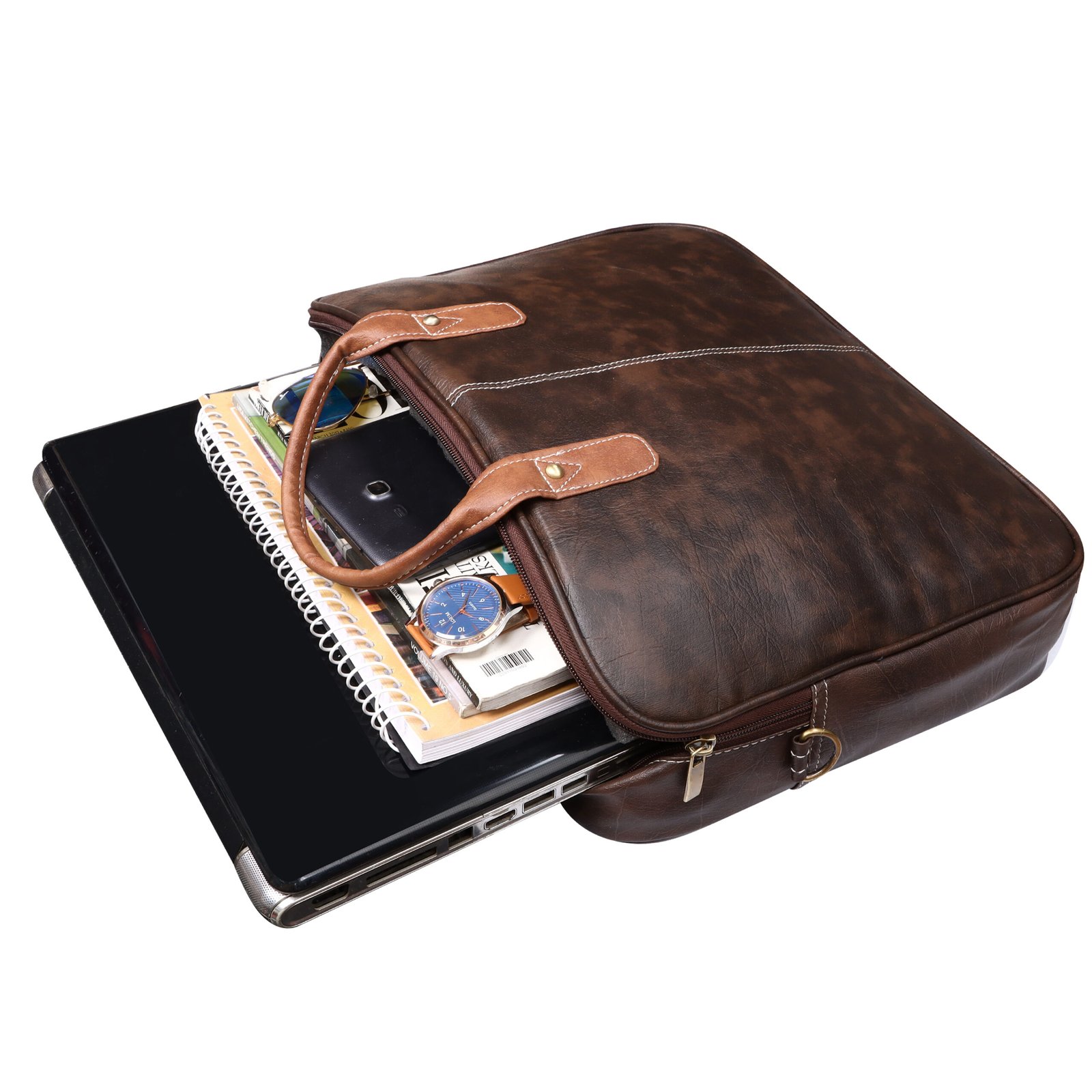 Brown Color faux leather 10L Messenger Bag BG72