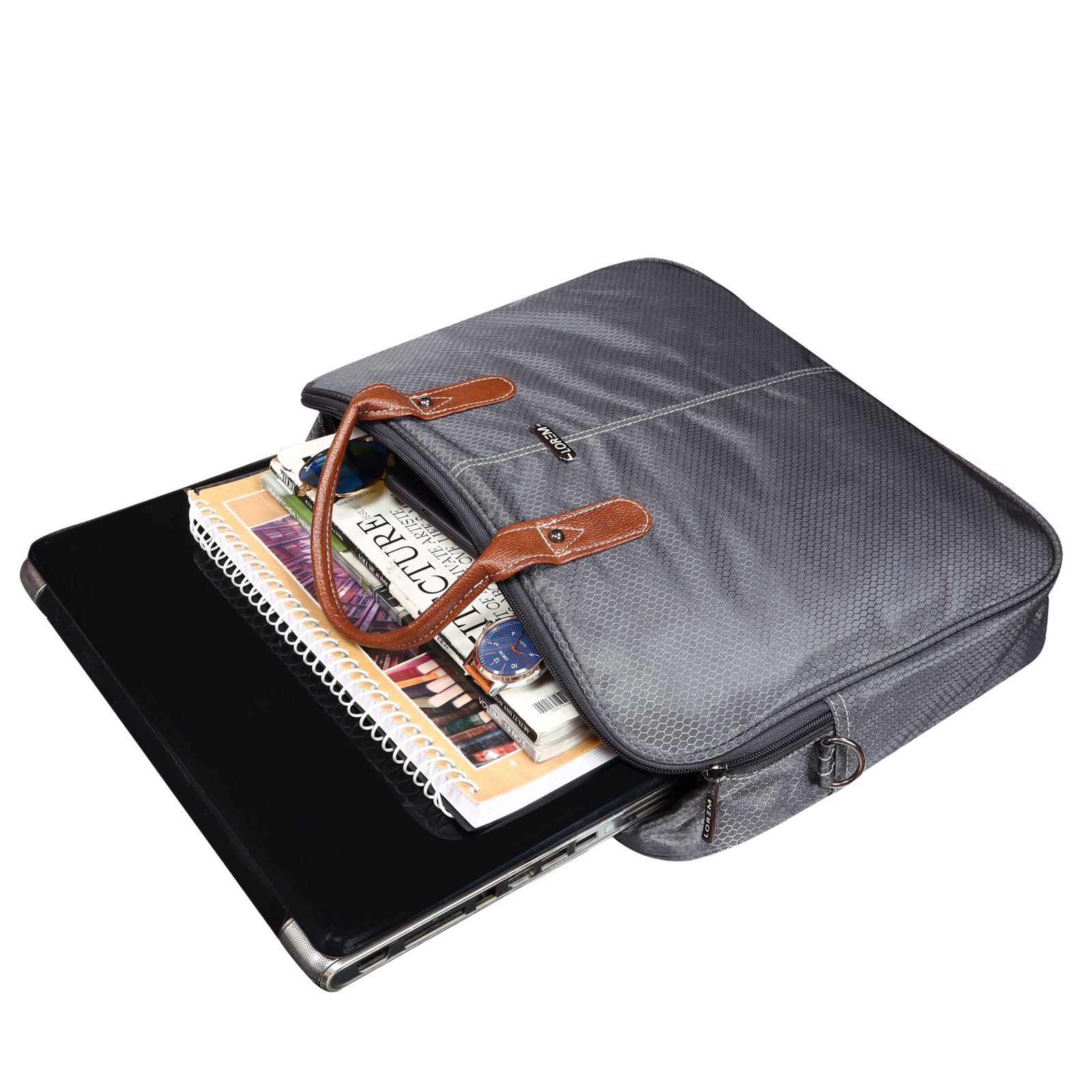 Grey Color Linen fabric 10L Messenger Bag BG75