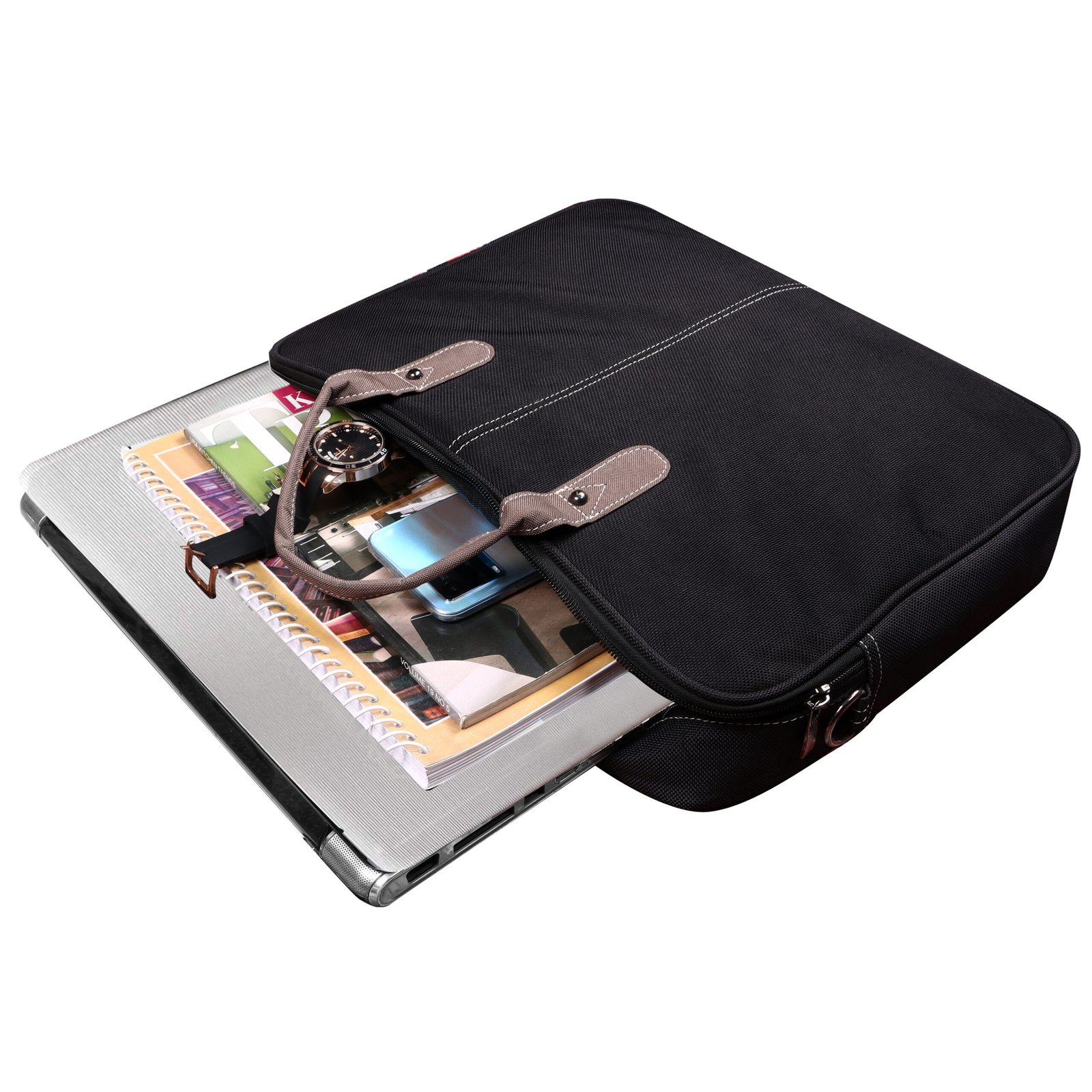 Black Color PVC Coated Fabric 10L Messenger Bag BG76