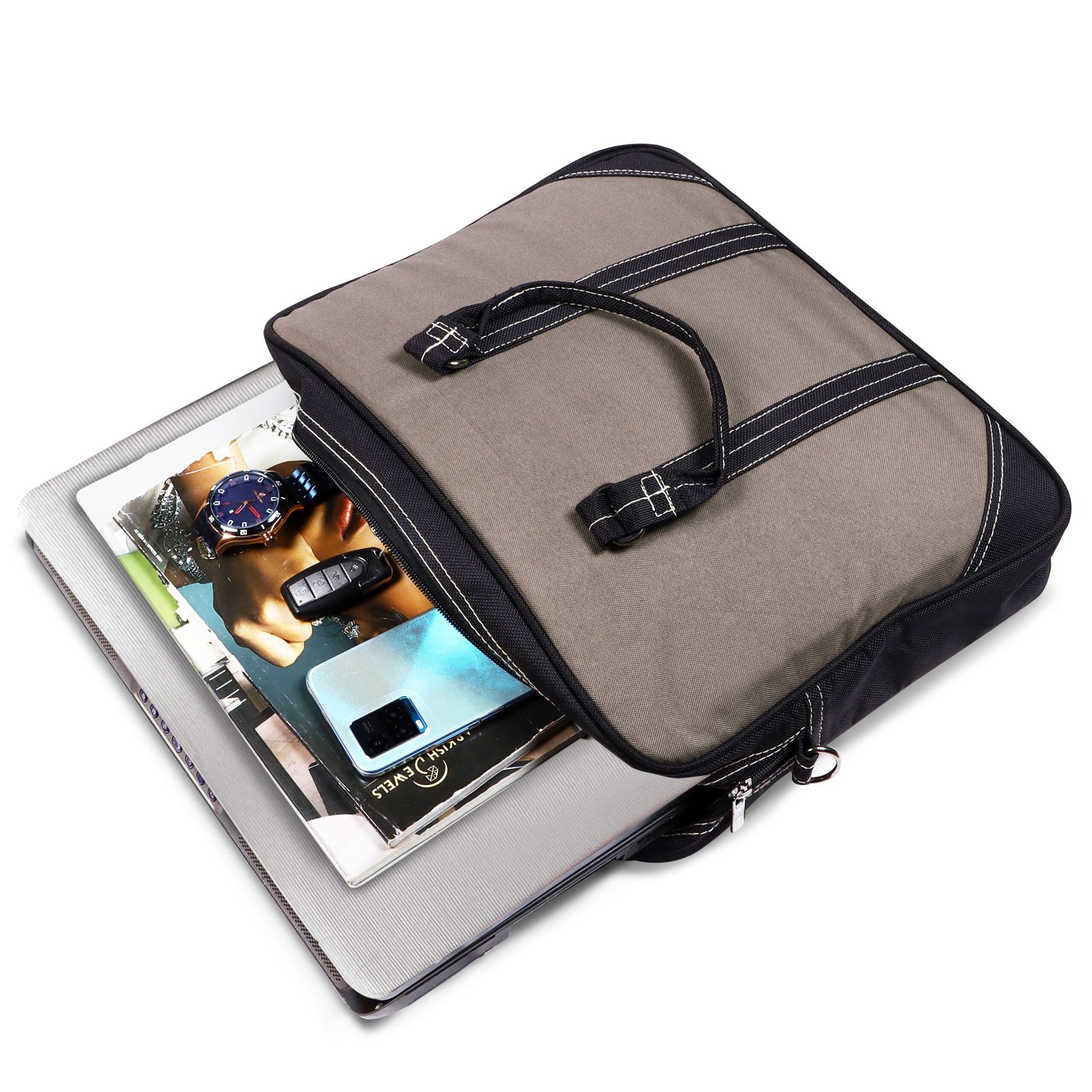 Grey Color PVC Coated Fabric 10L Messenger Bag BG87