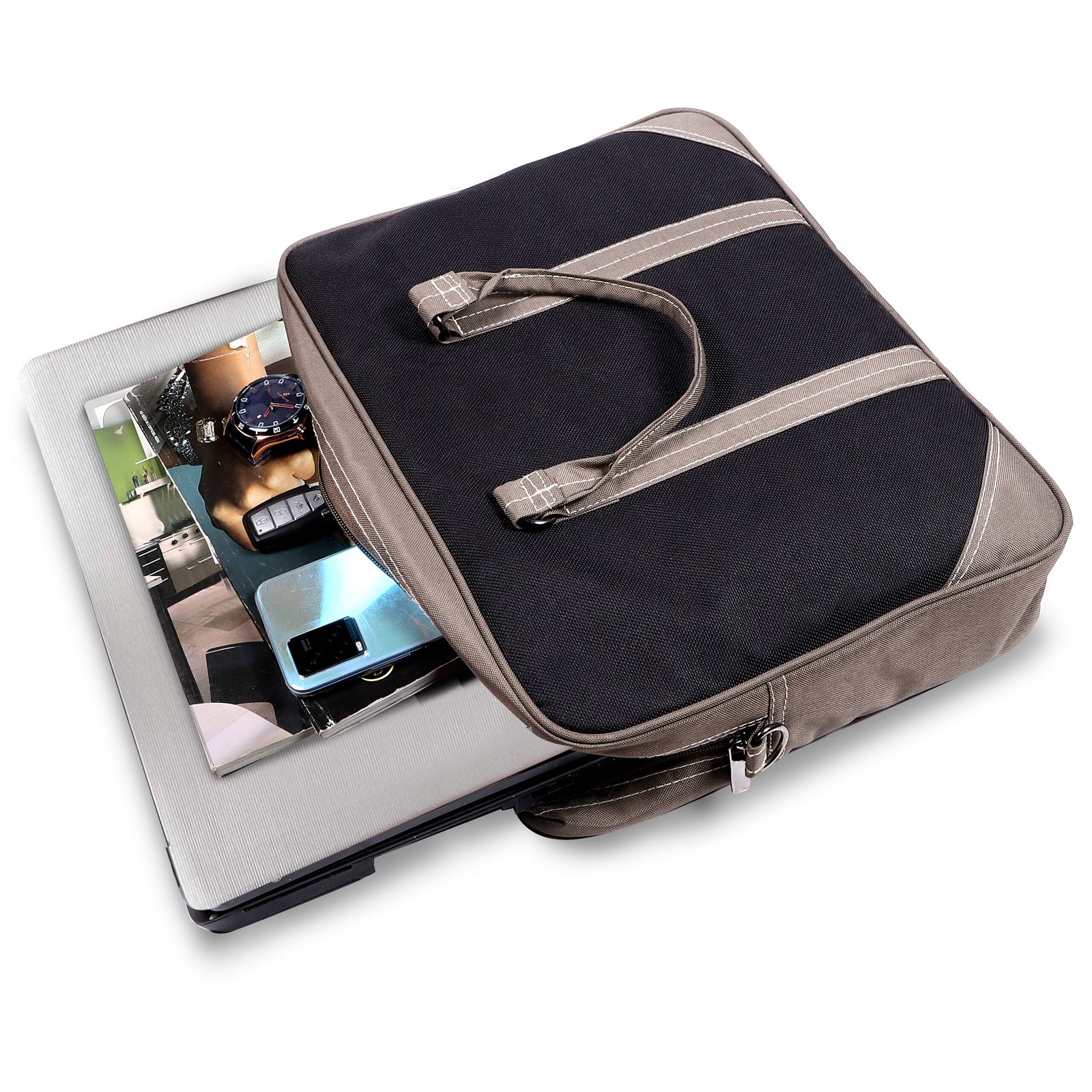 Black Color PVC Coated Fabric 10L Messenger Bag BG88