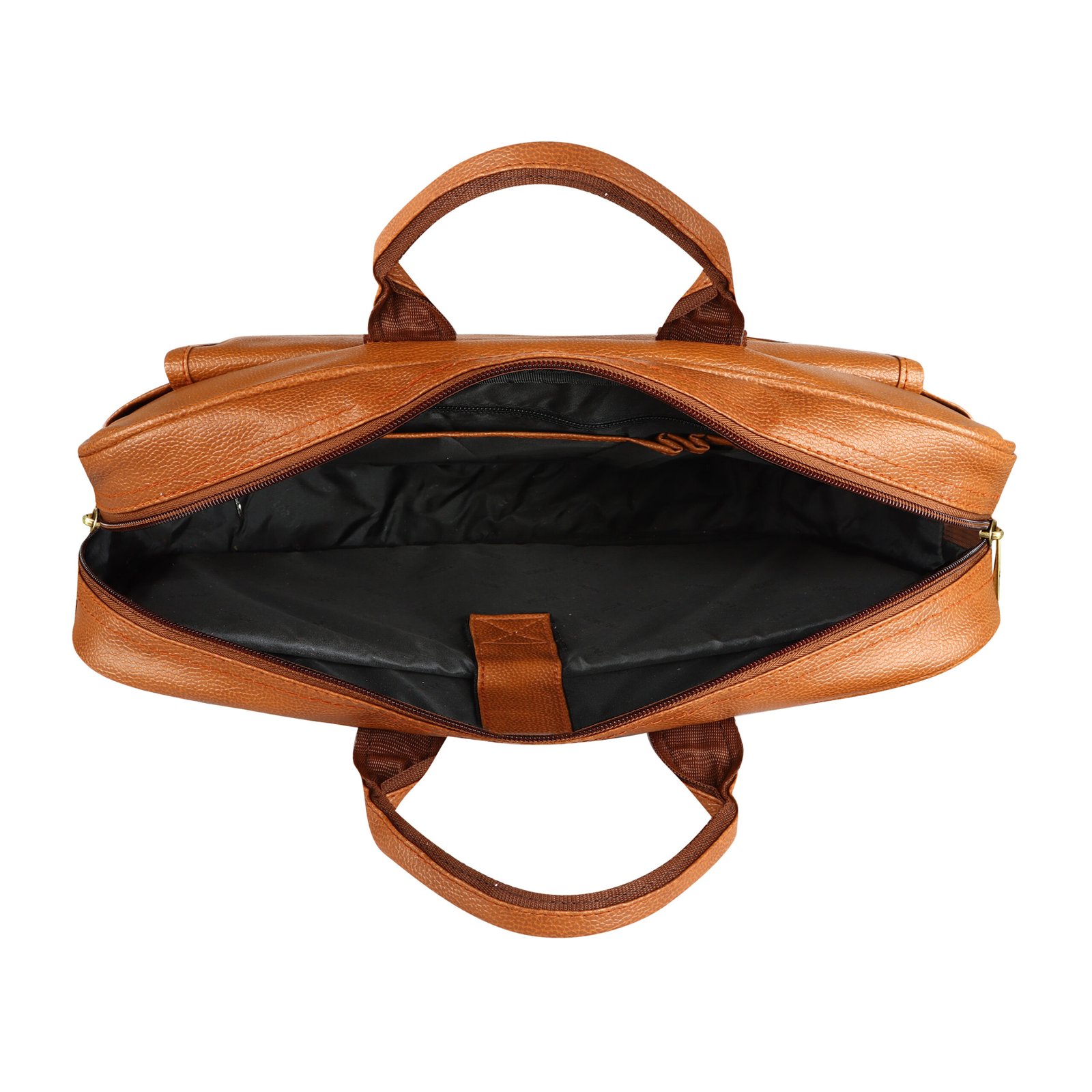 Glossy Tan Color Faux Leather 9.44L Messenger Bag BG112