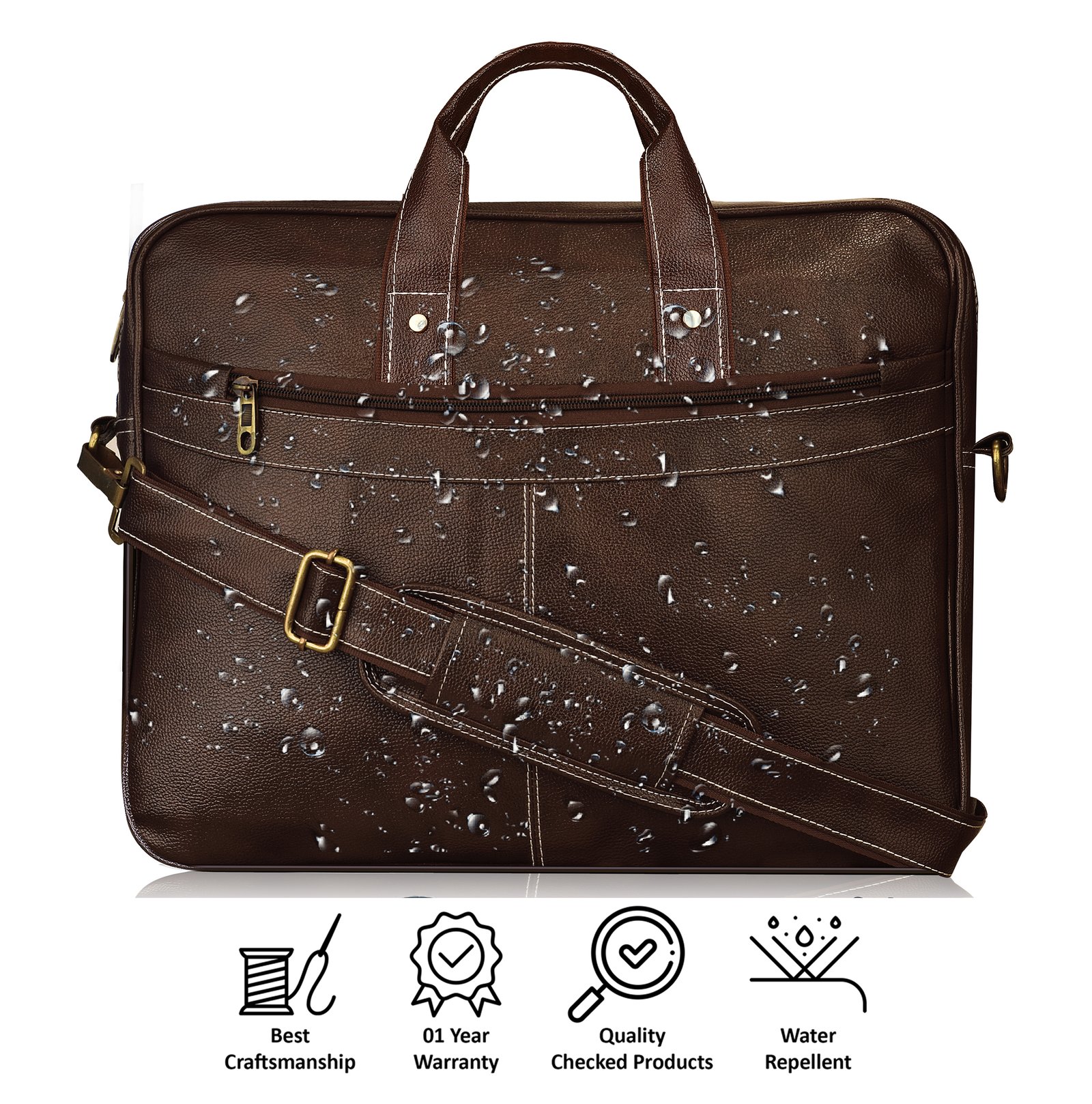 Brown Color Faux Leather 10L Messenger Bag BG16