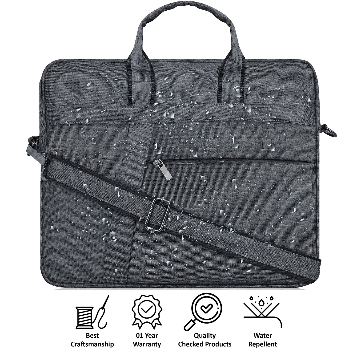 Grey Color Linen 10L Messenger Bag BG20