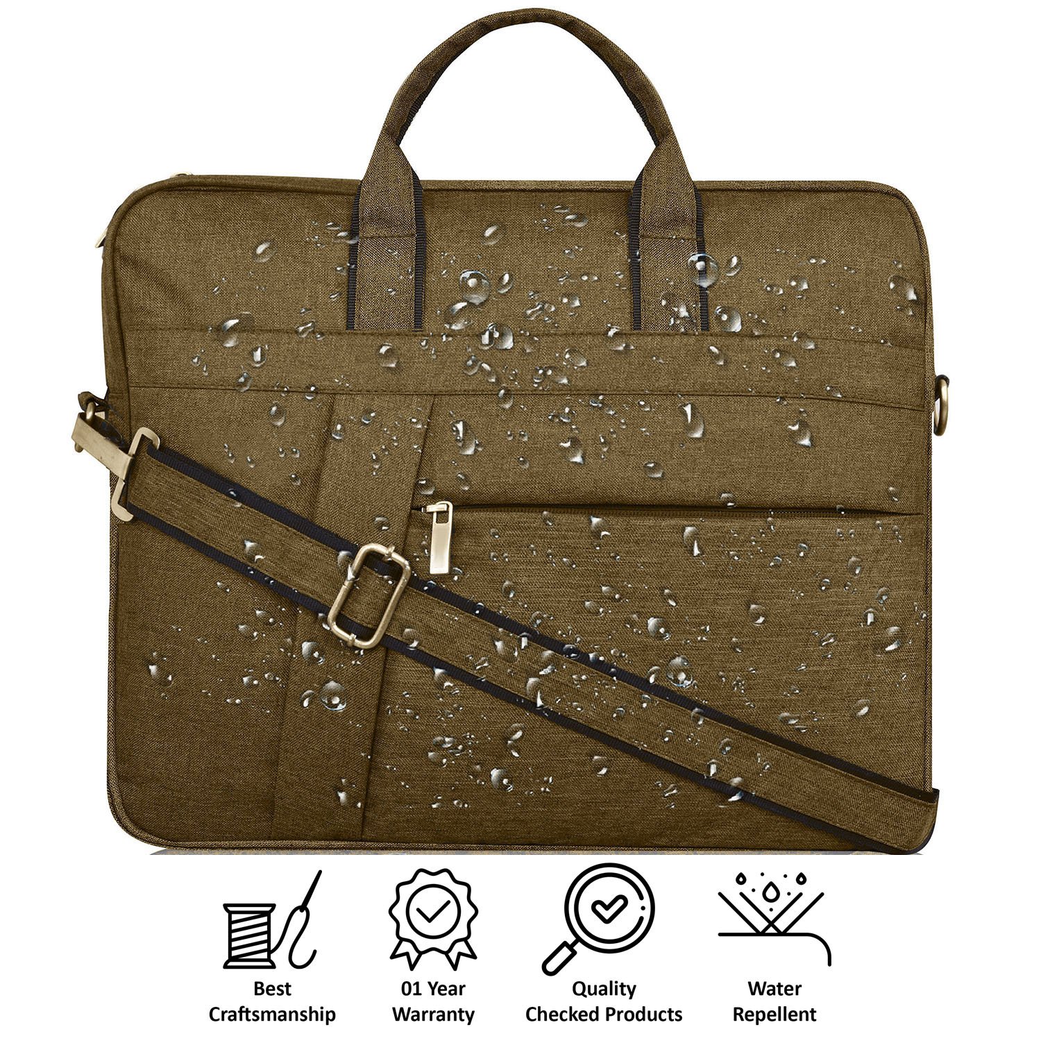 Khaki Color Linen 10L Messenger Bag BG21