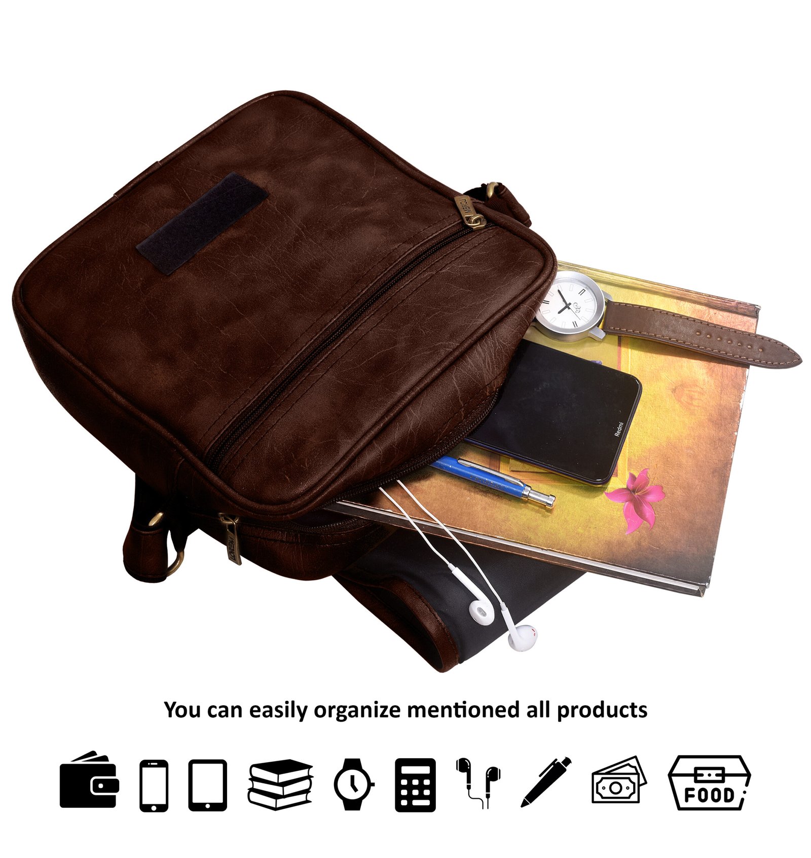 Brown Stylish Faux Leather Cross Body Sling Bag SL02