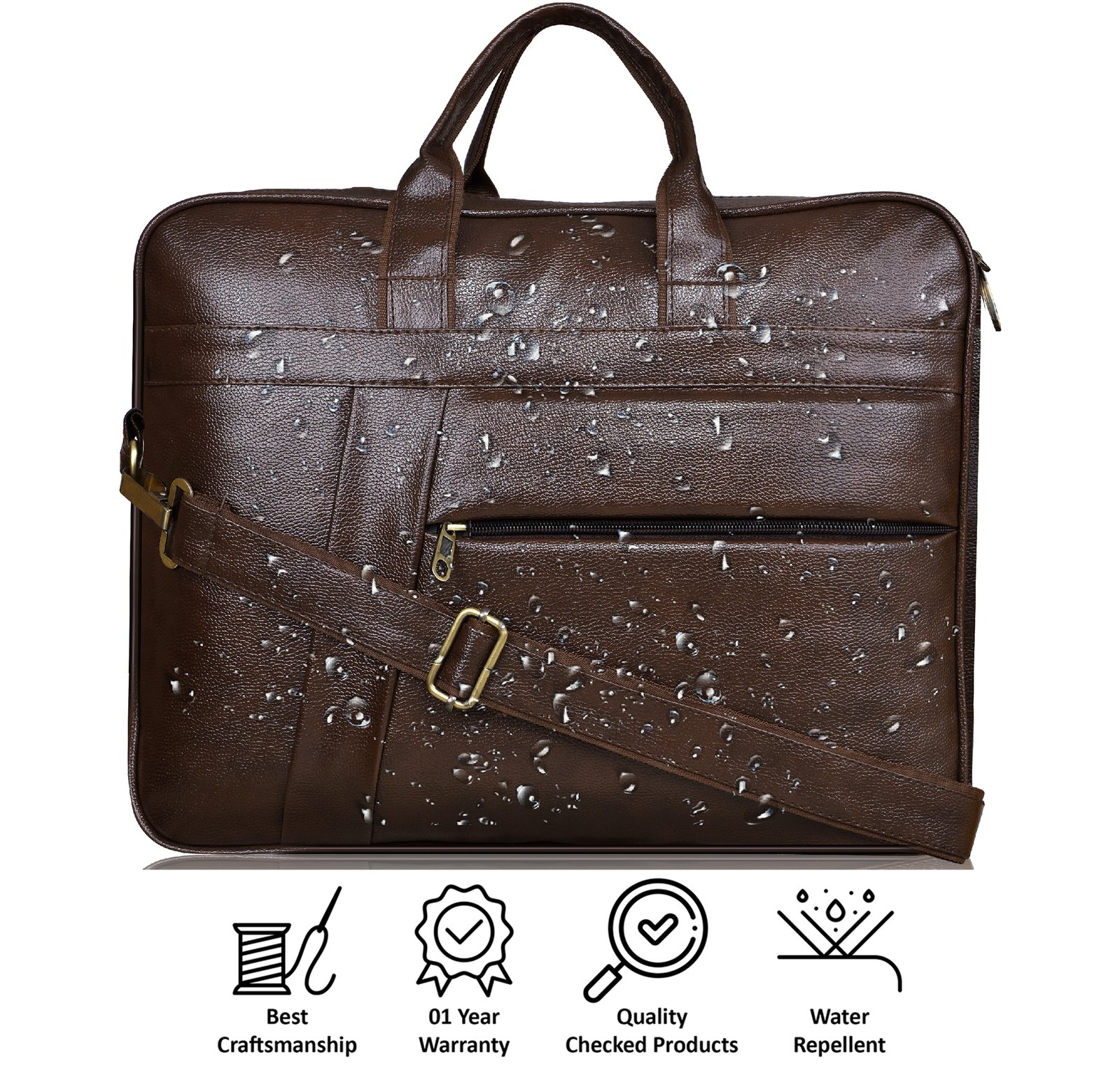 Chocolate Color Faux Leather 10L Messenger Bag BG05