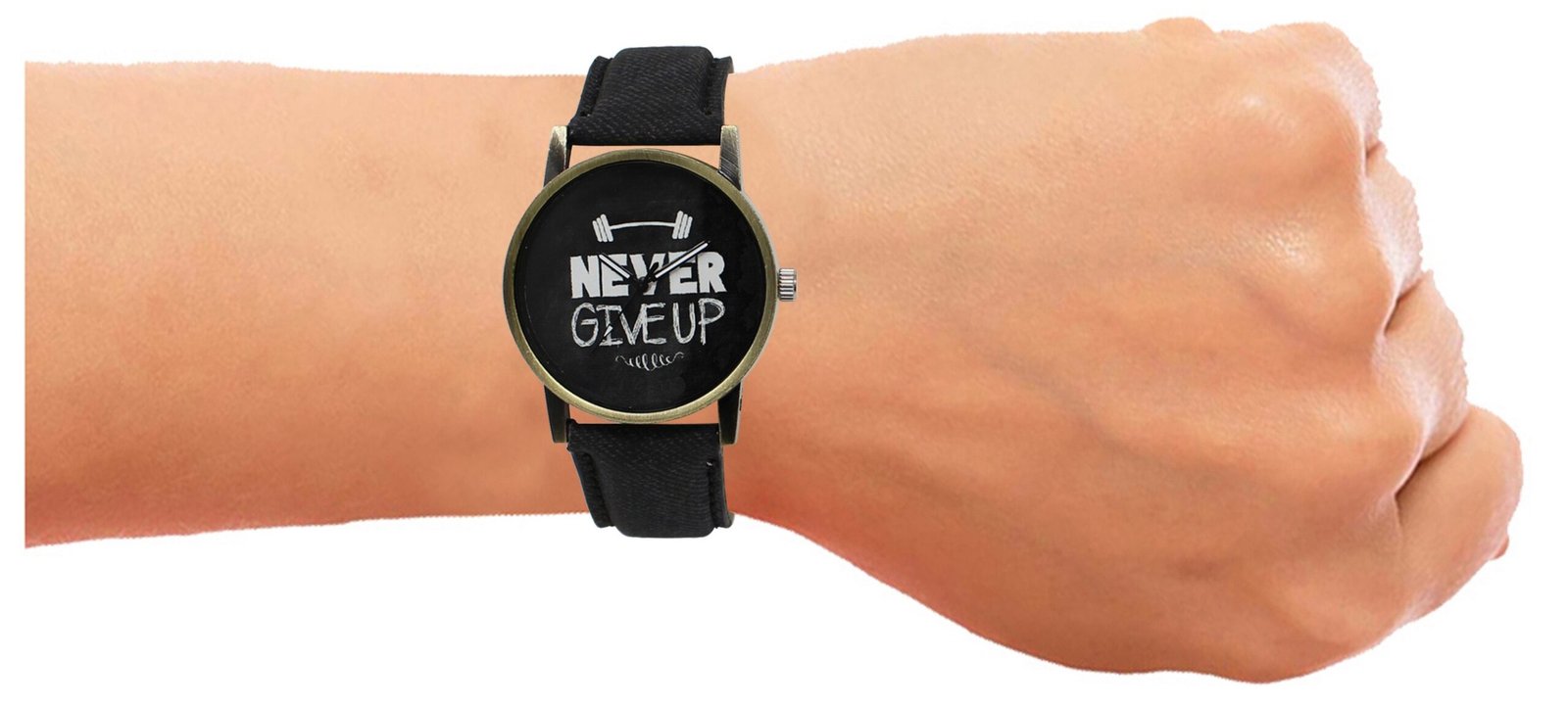 Black Never GiveUp Analog Watch For Men LR27