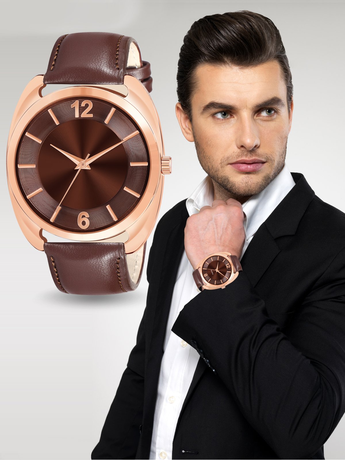 Brown Fancy Casual Watch For Men LR77