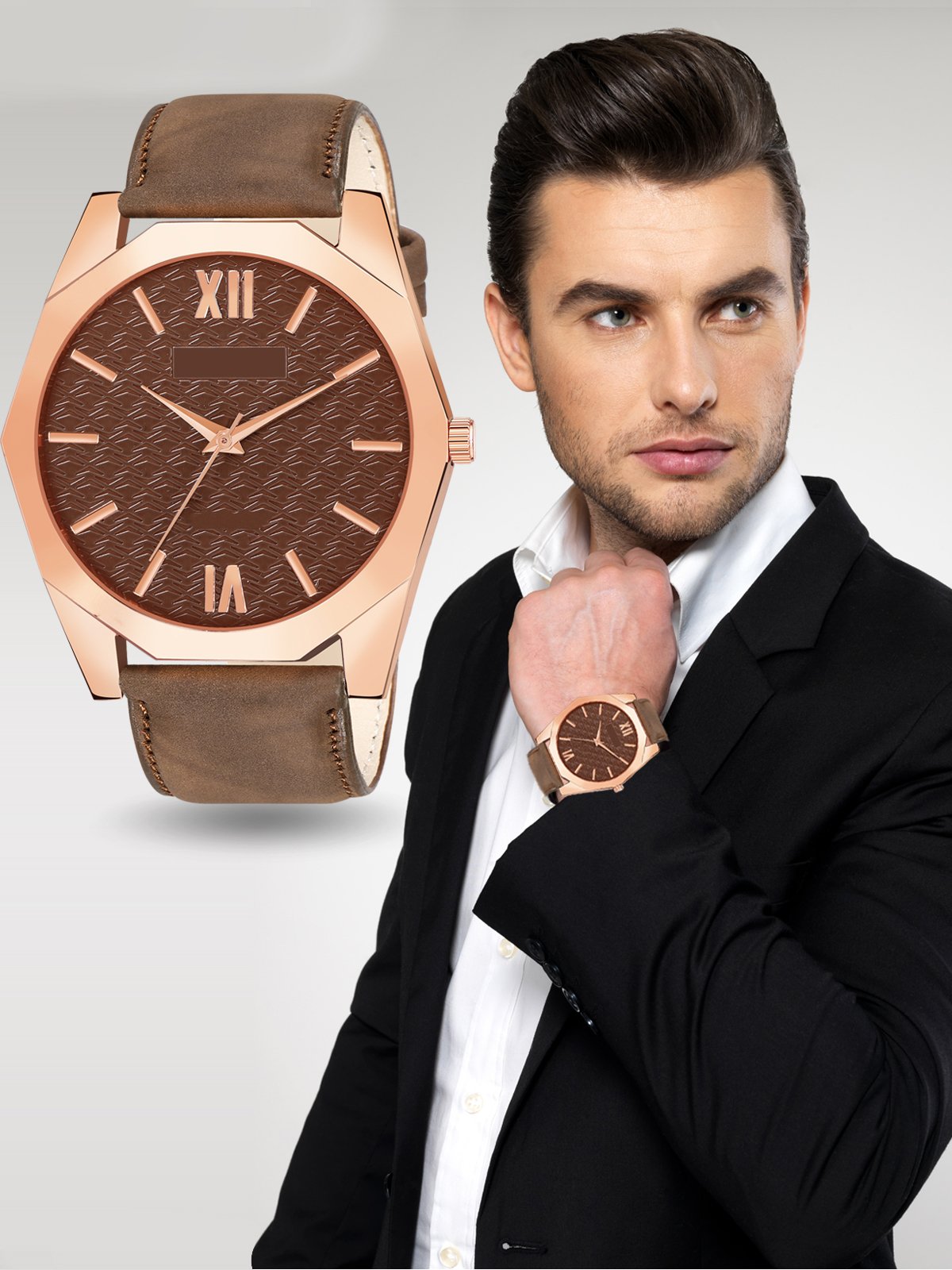 Brown Fancy Casual Watch For Men LR83