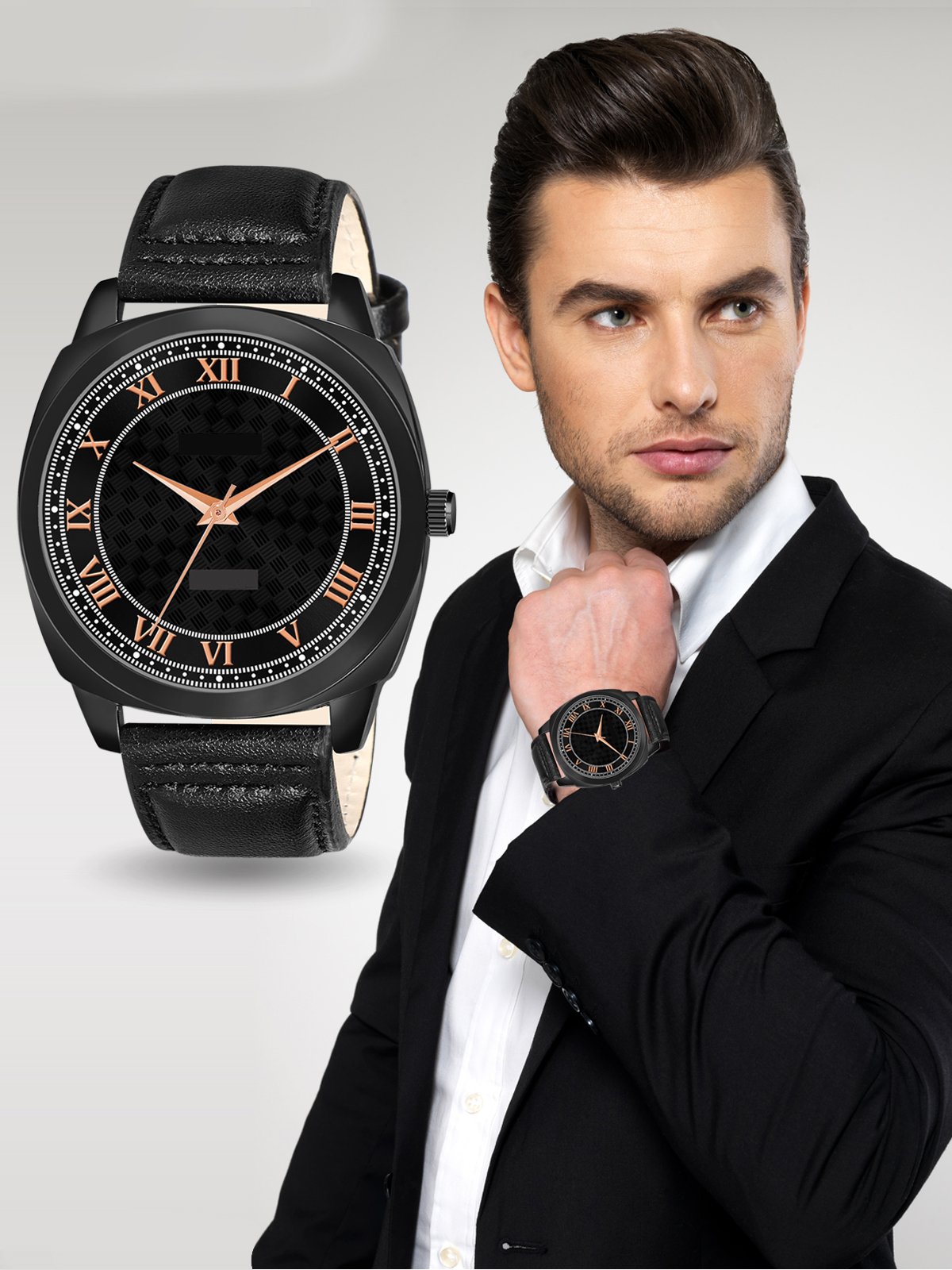 Black Fancy Casual Watch For Men LR87