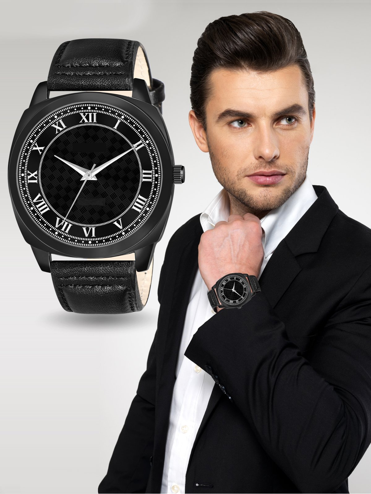 Black Fancy Casual Watch For Men LR88