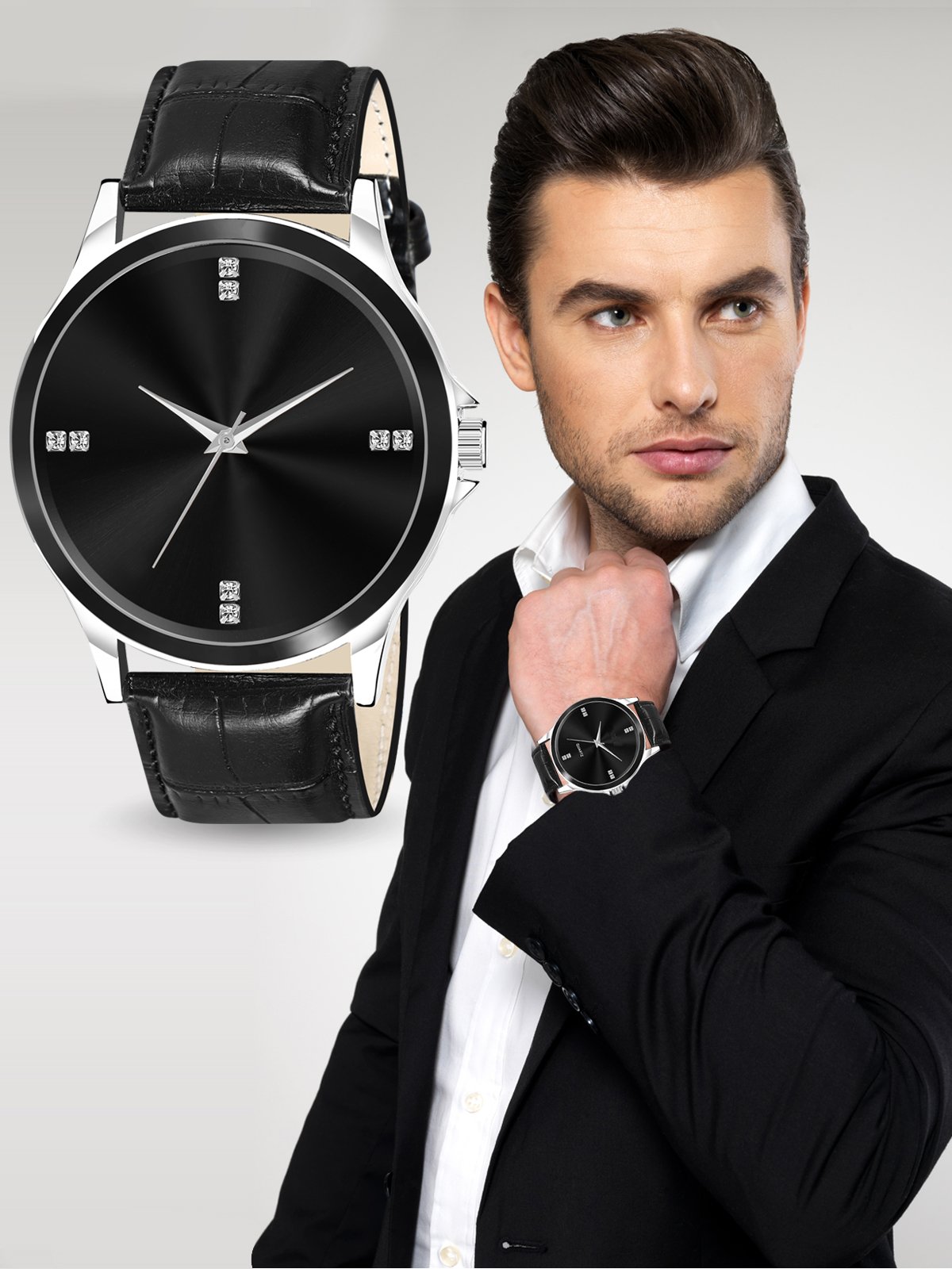 Black Fancy Casual Watch For Men LR96