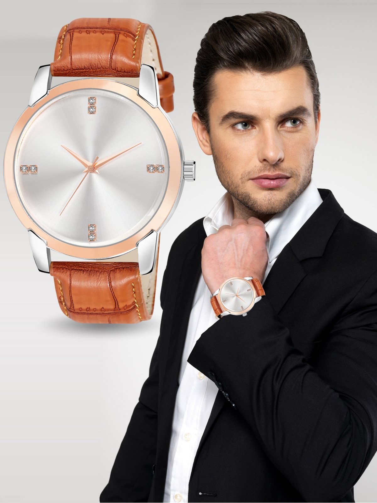 Silver Fancy Casual Watch For Men LR97