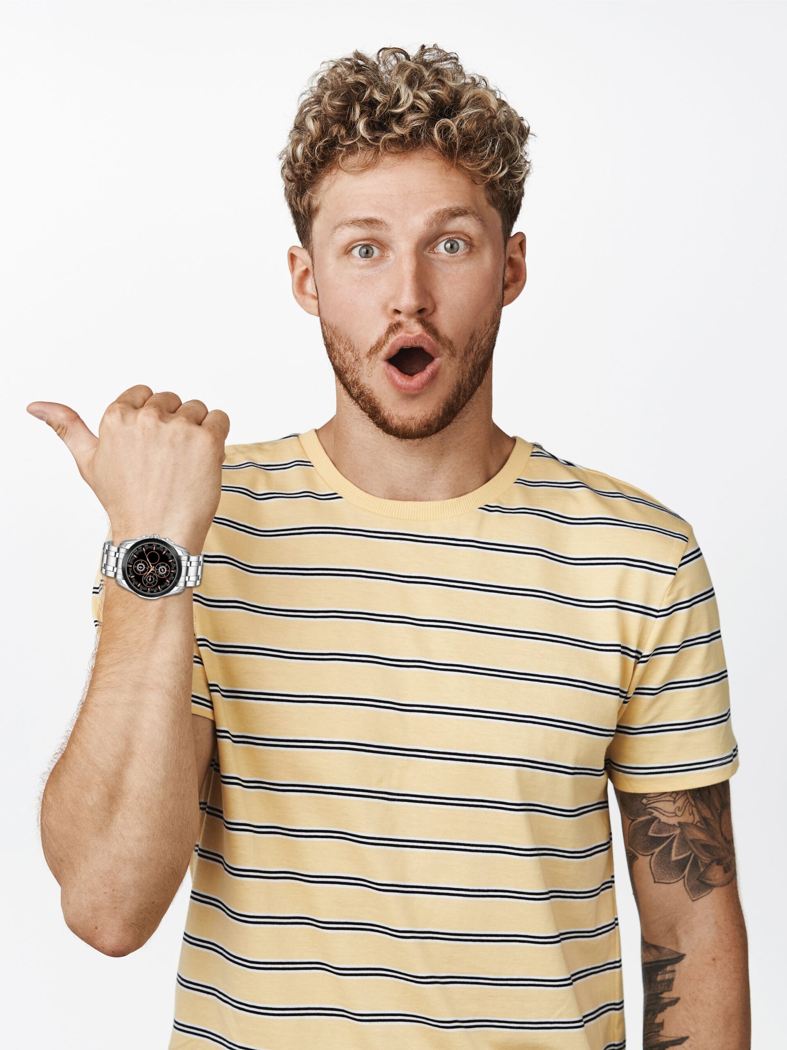 Black & Silver Dummy Chronograph Metal Analog Watch For Men LR114