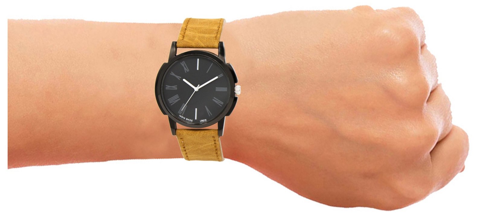 Black Roman Analog Watch For Men LR19