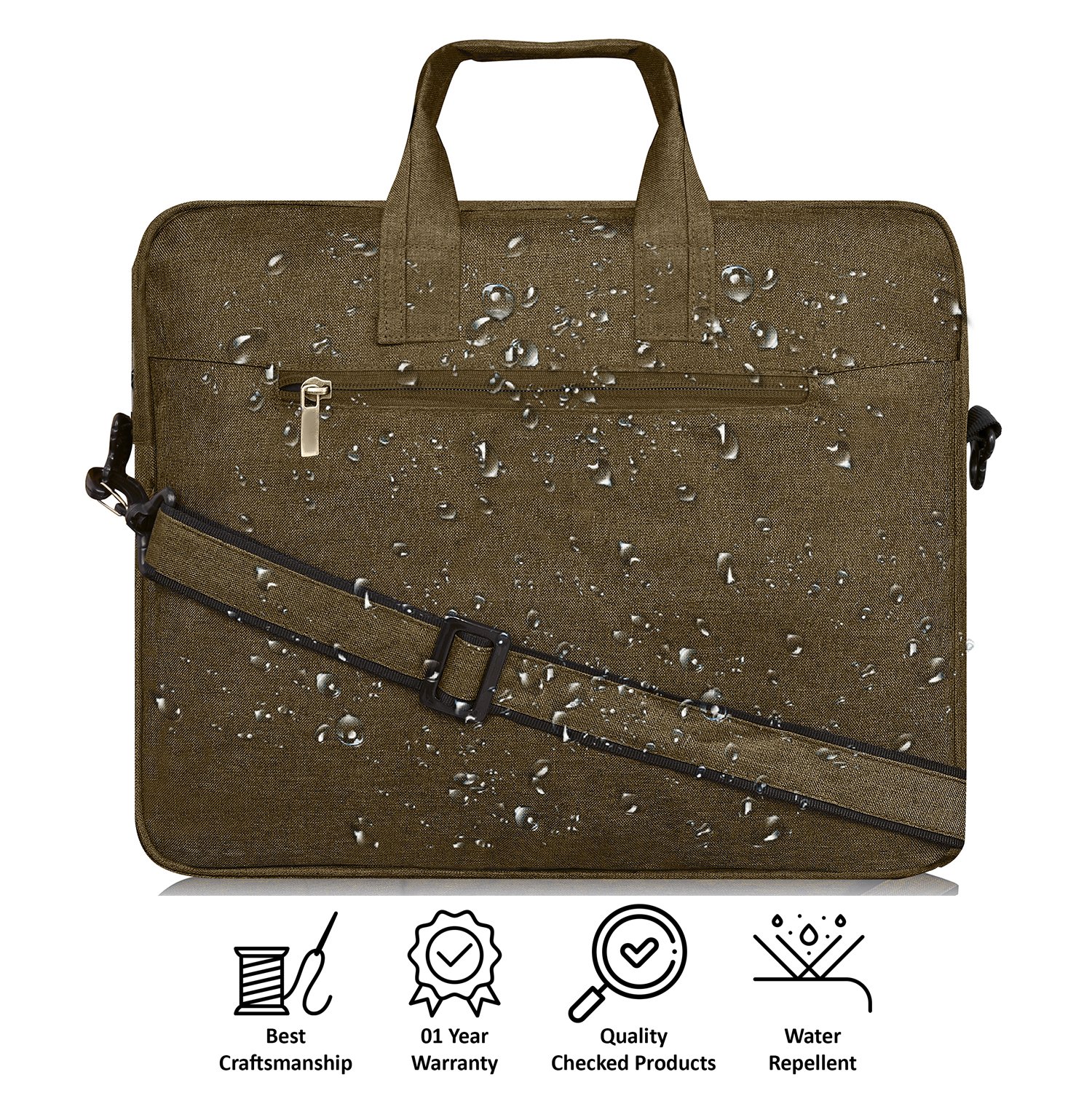 Khaki Color Linen 10L Messenger Bag BG31