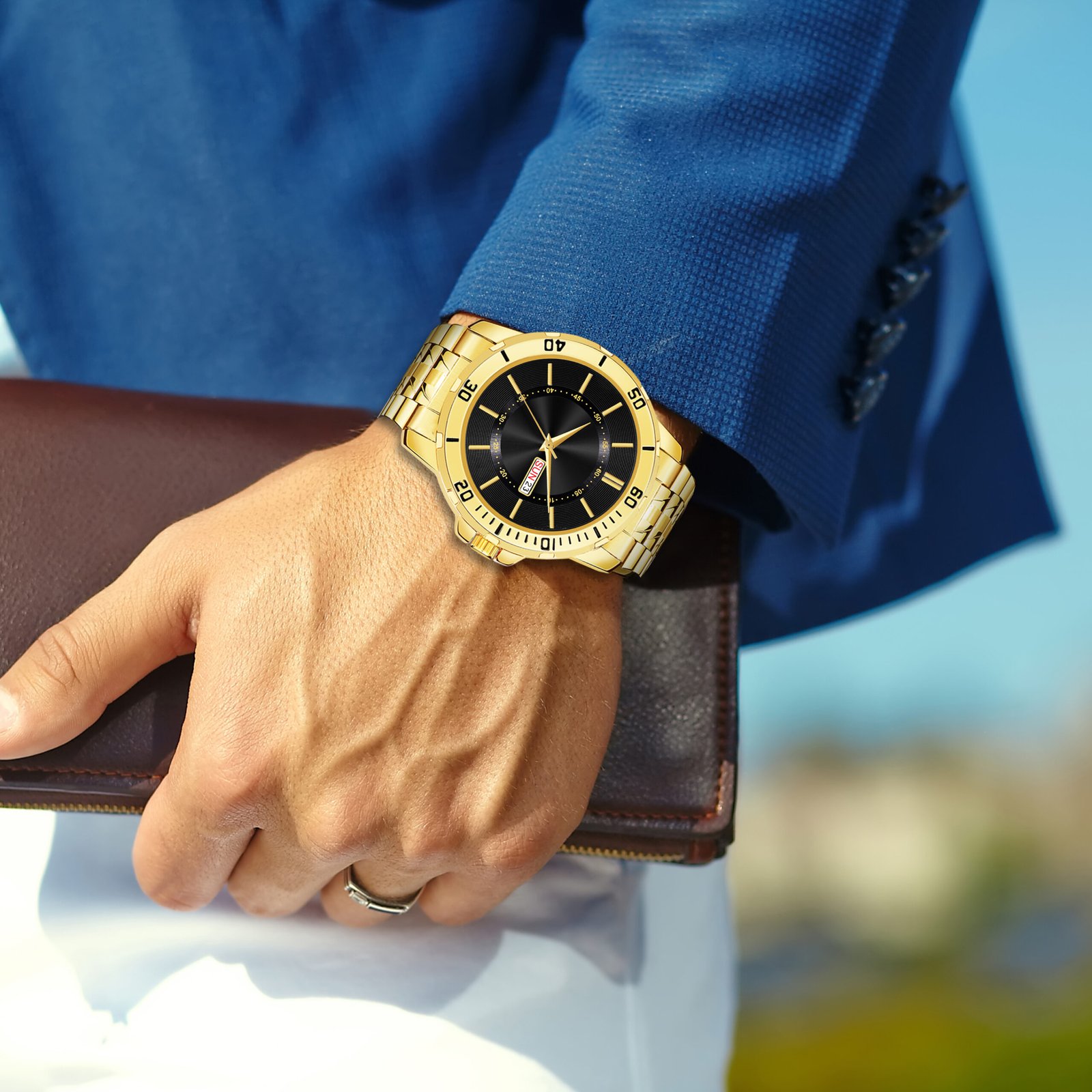 Black Day-Date Function Casual Watch For Men LR132