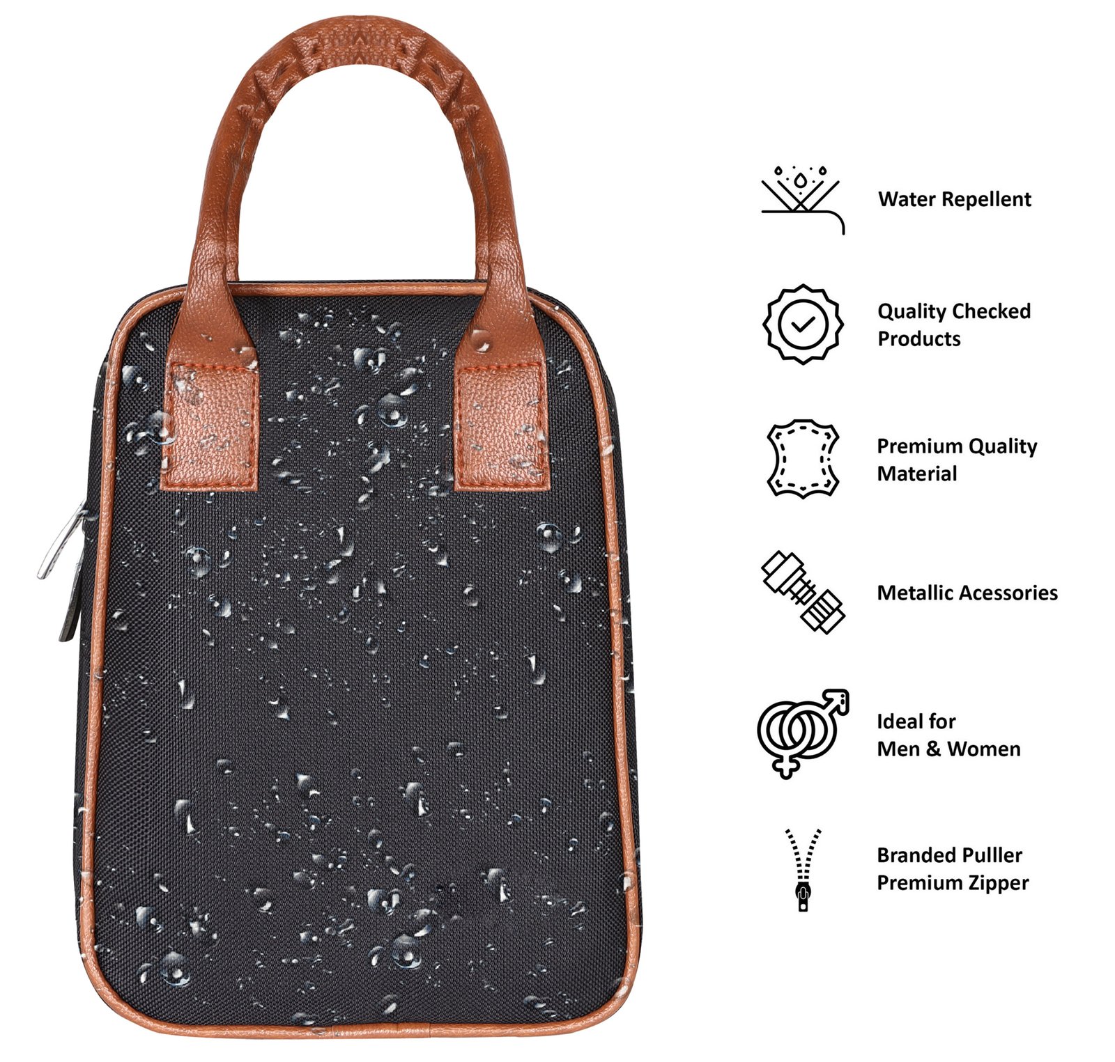 Black PVC Coated Matty Insulated Tiffin Bag TB05