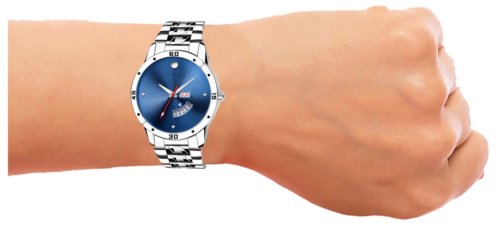 Blue Day Date Analog Watch For Men LR105