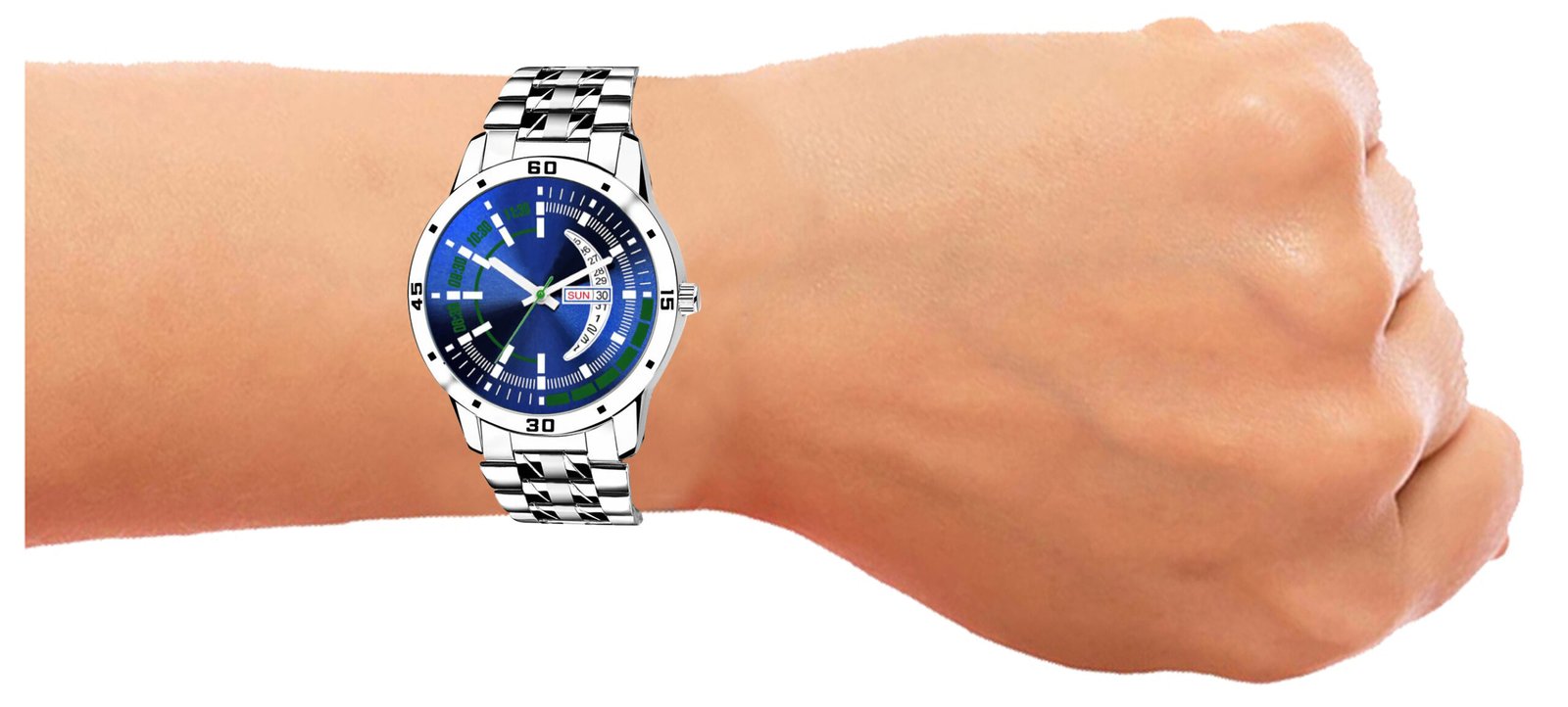 Blue Day Date Analog Watch For Men LR110