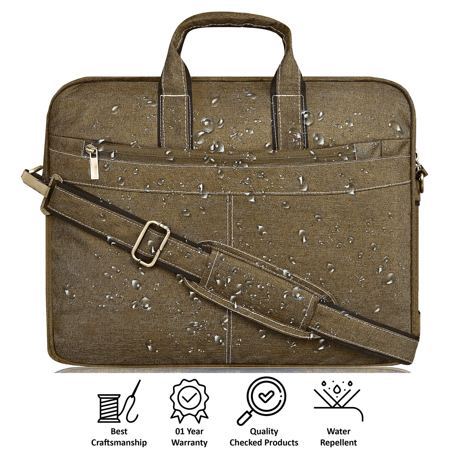 Khaki Color Linen 10L Messenger Bag BG40