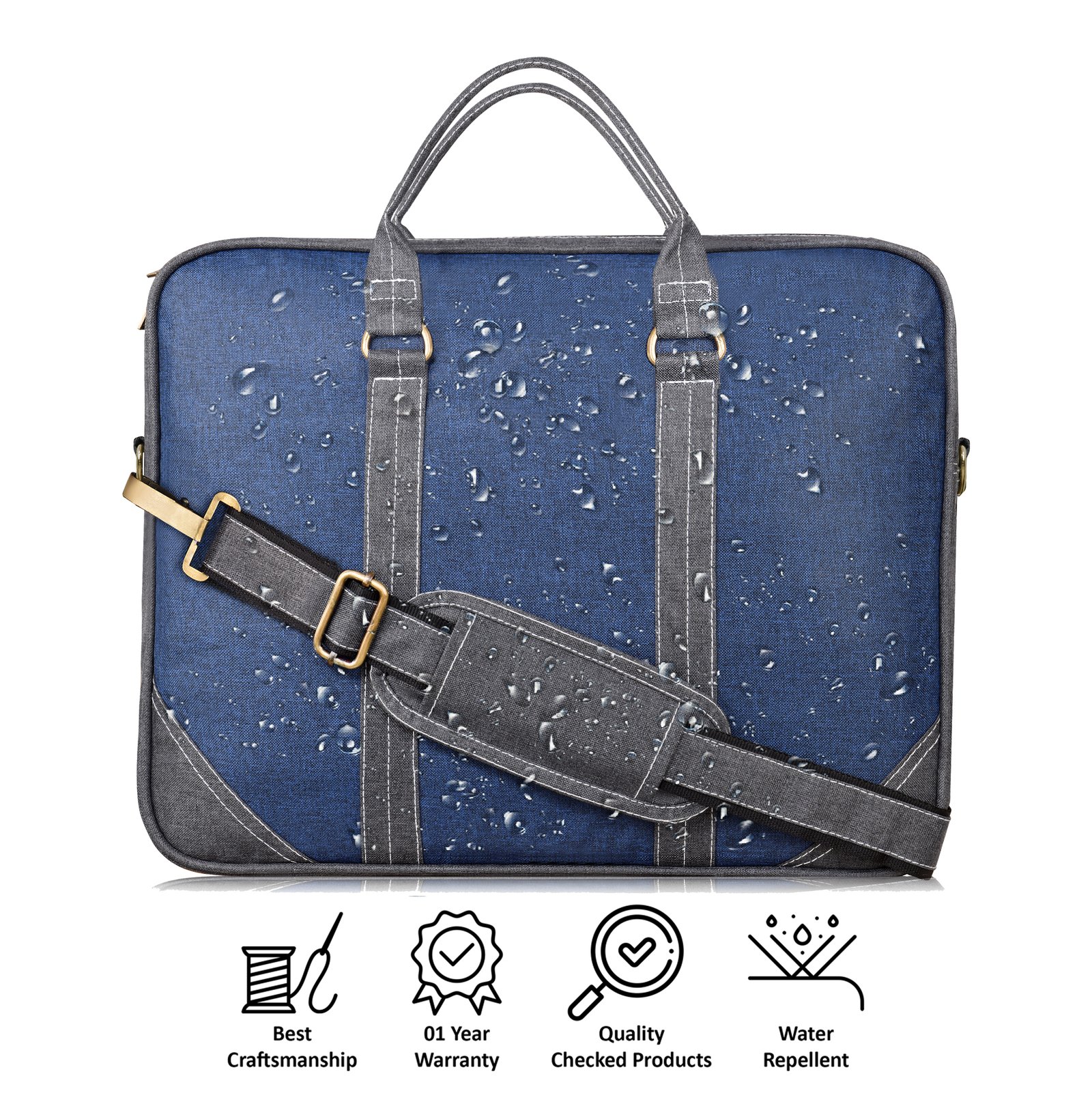 Blue & Grey Color Linen 10L Messenger Bag BG45