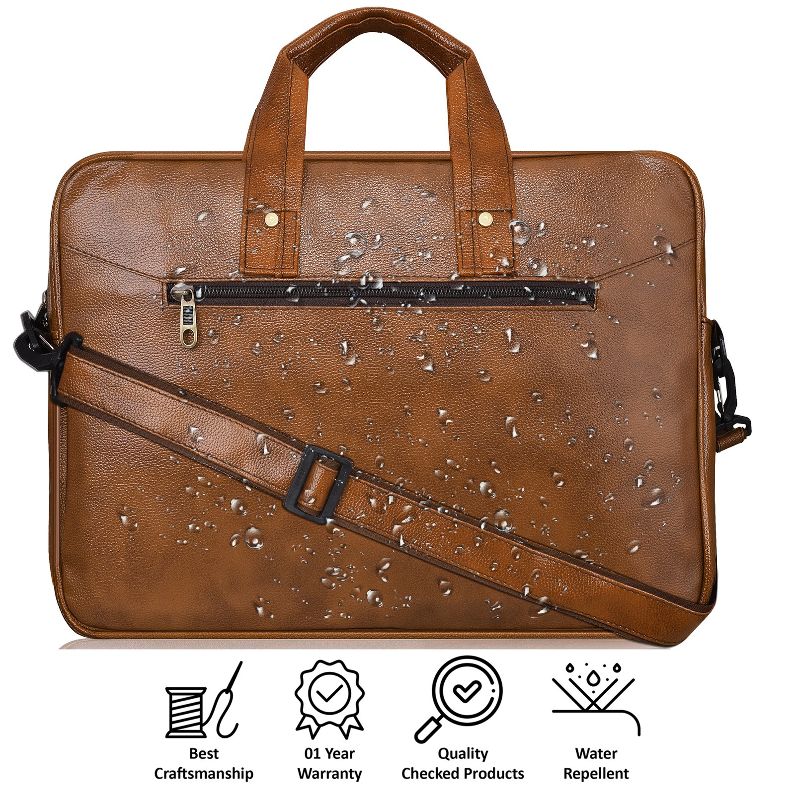 Tan Color Faux Leather 10L Messenger Bag BG10