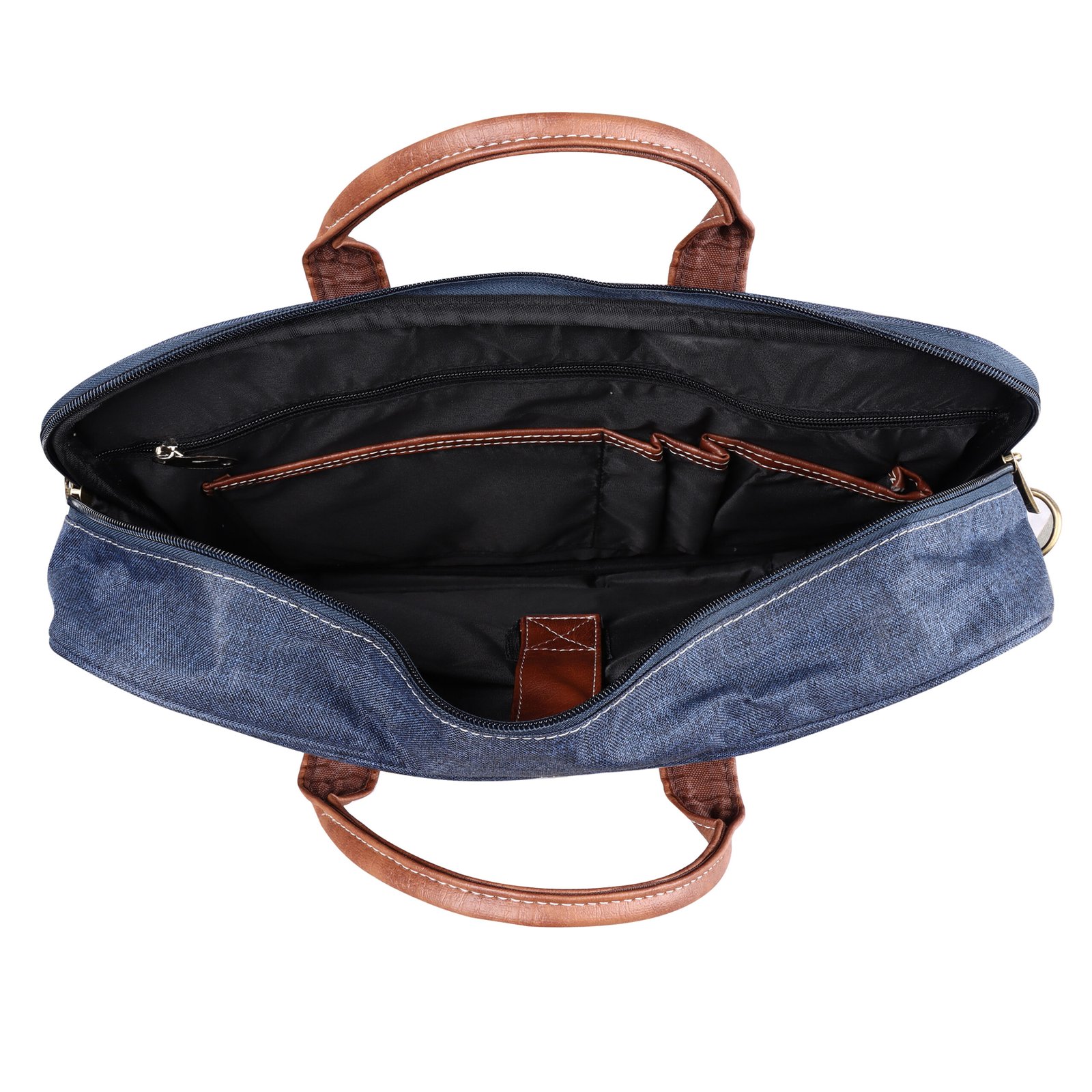 Blue Color Linen fabric 10L Messenger Bag BG74