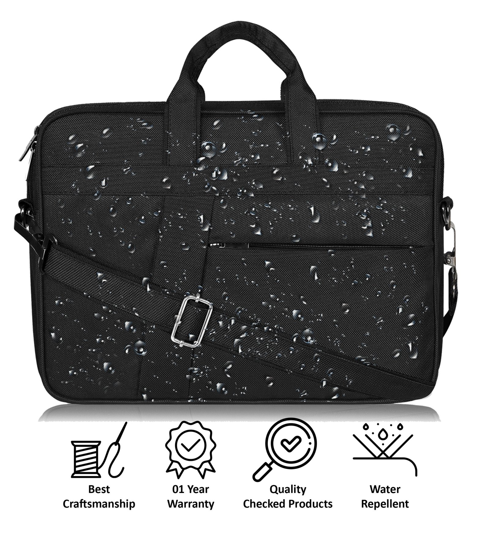 Black Color Linen fabric 10L Messenger Bag BG78