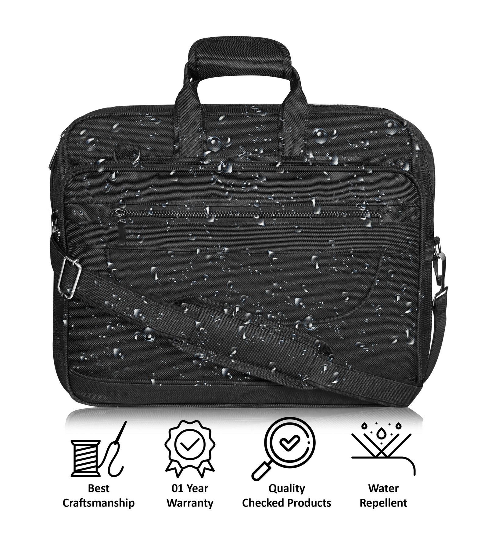 Black Color Linen fabric 28L Messenger Bag BG80